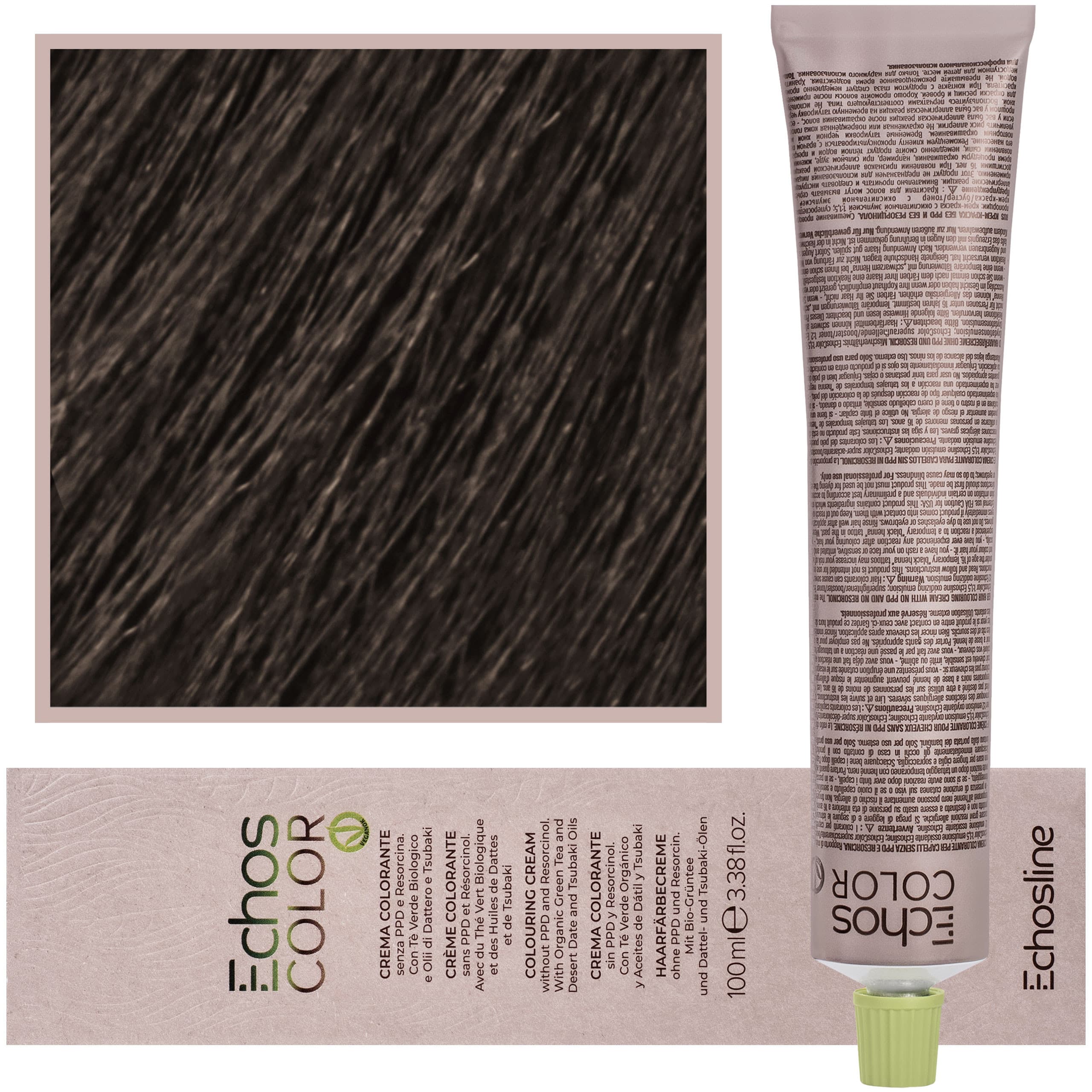 Echos Color Colouring Cream - wegańska farba do włosów, ICE 6,0 | Zimny Naturalny Ciemny Blond