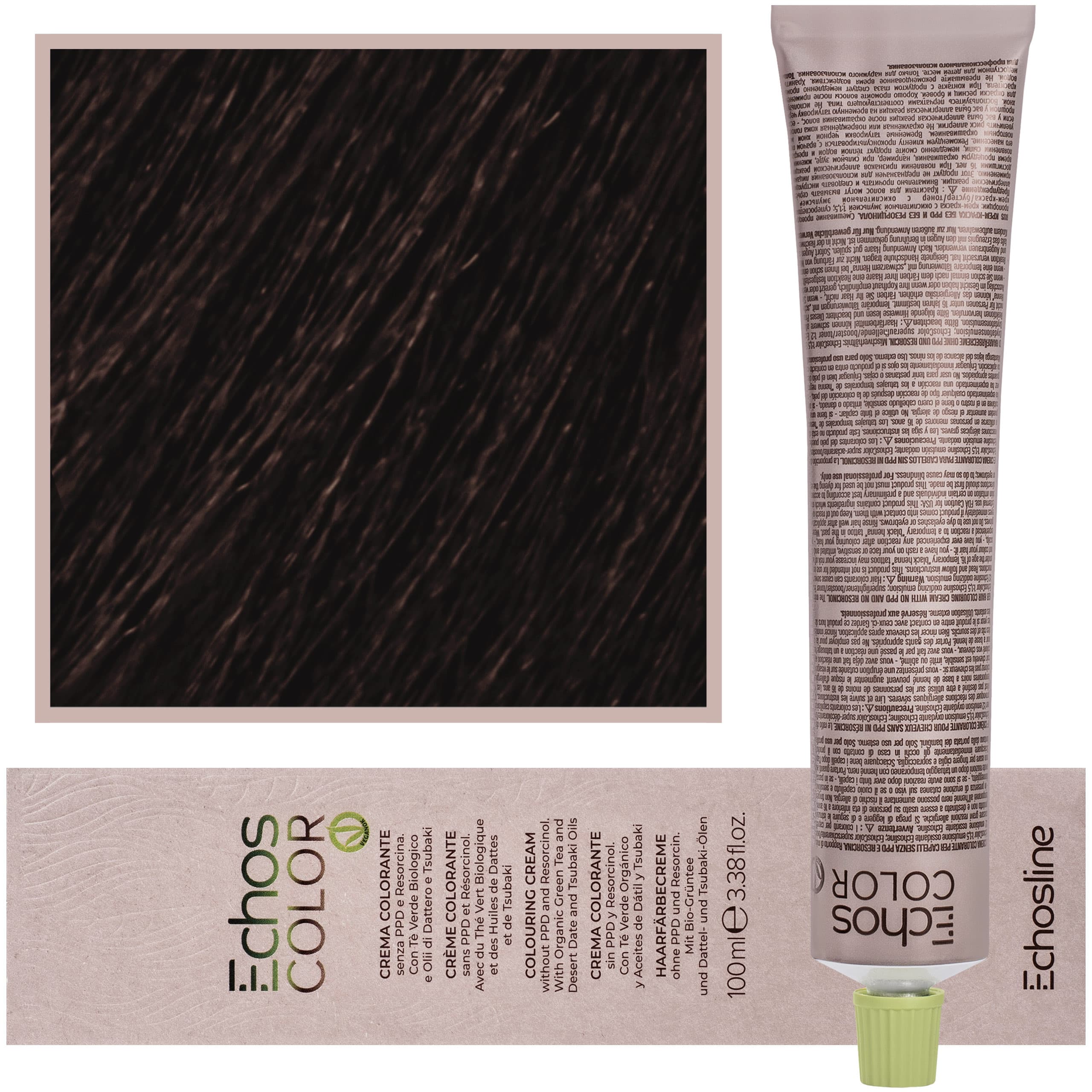 Echos Color Colouring Cream - wegańska farba do włosów, 6,3 | Złoty Ciemny Blond
