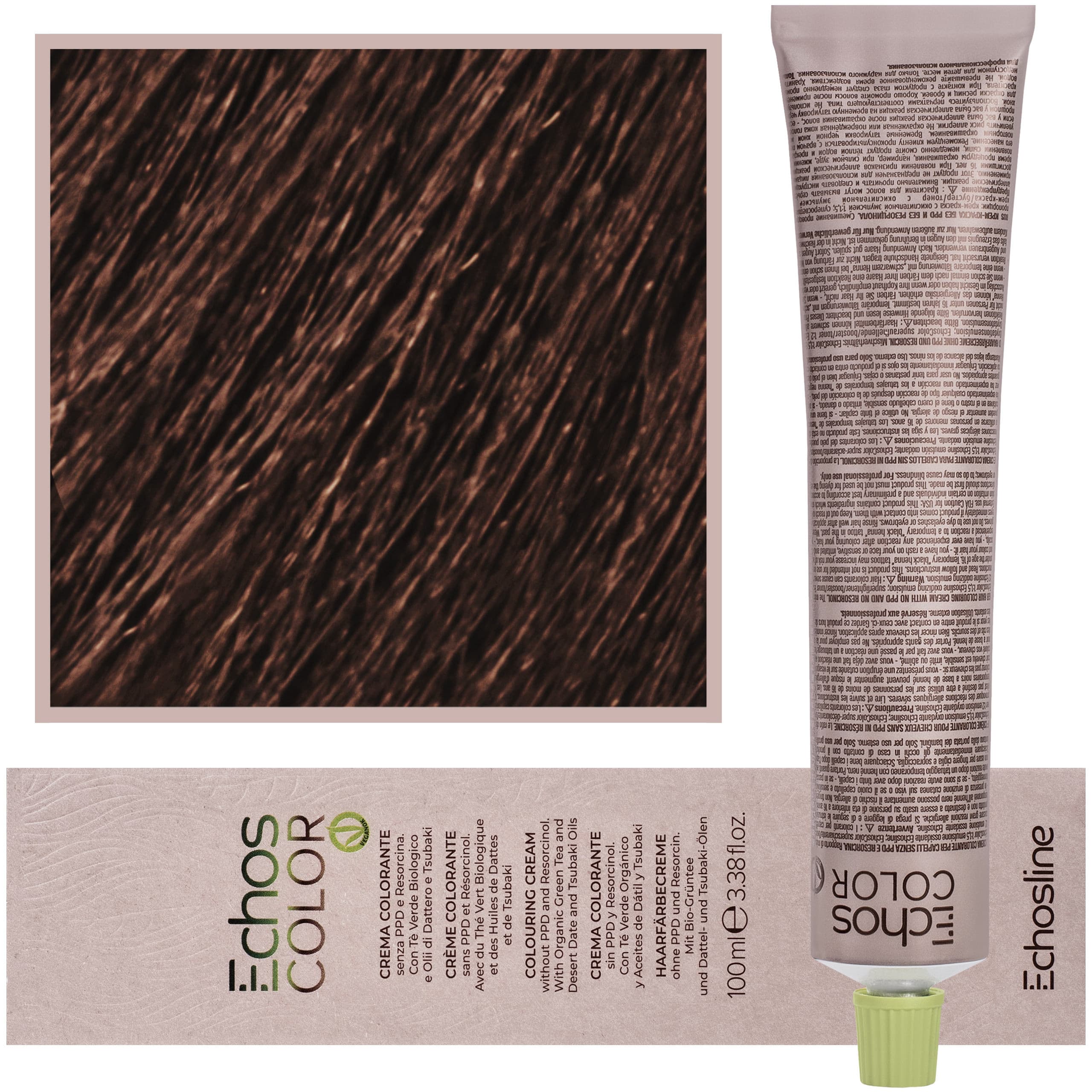 Echos Color Colouring Cream - wegańska farba do włosów, 6,7 | Brązowy Ciemny Blond