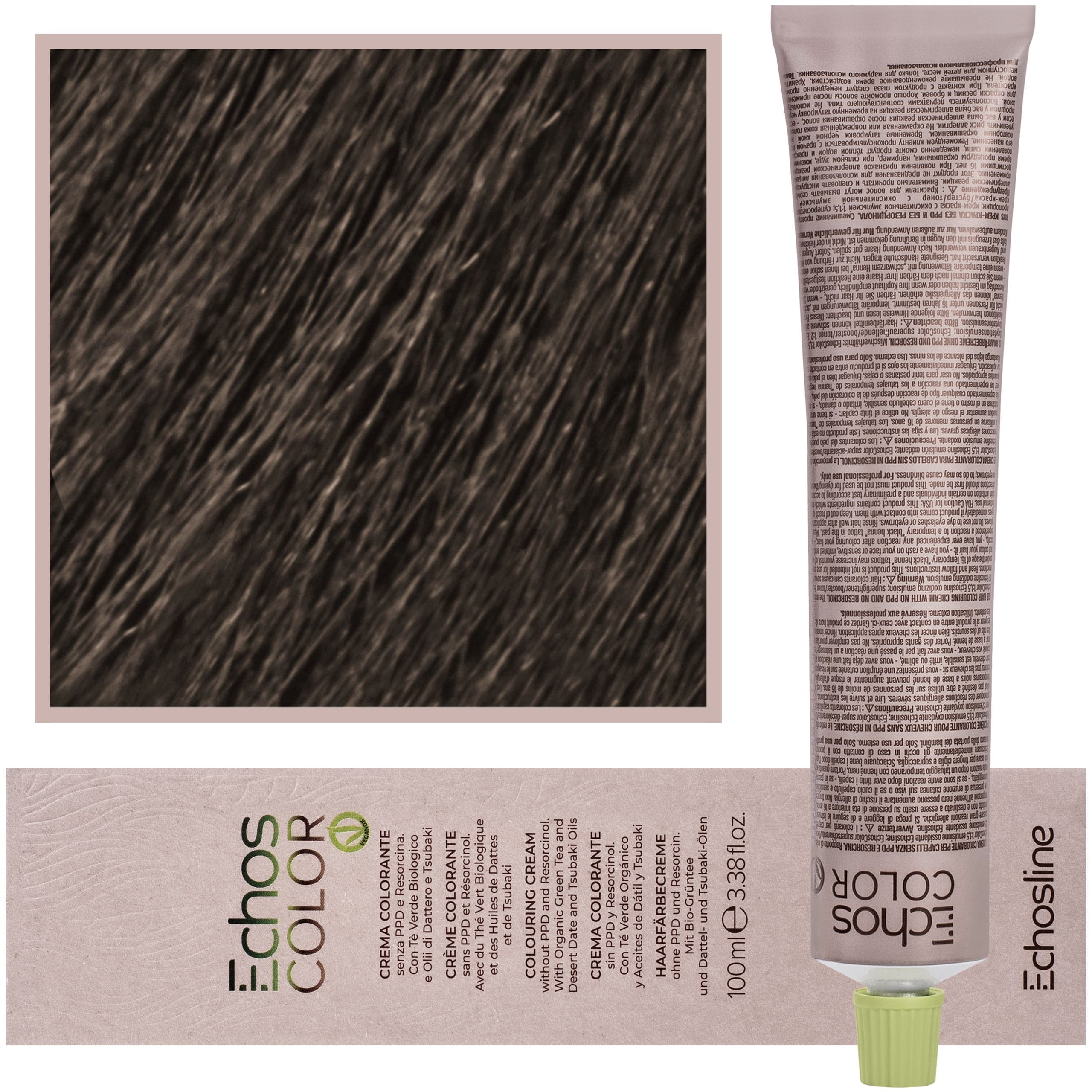 Echos Color Colouring Cream - wegańska farba do włosów, ICE 7,0 | Zimny Naturalny Średni Blond