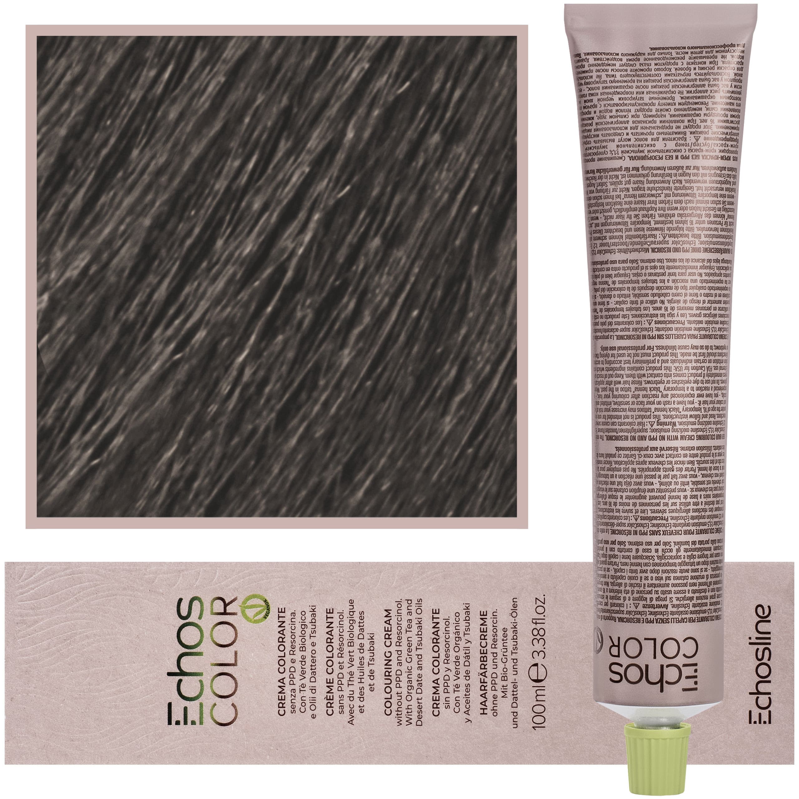 Echos Color Colouring Cream - wegańska farba do włosów, ASH | Popielaty