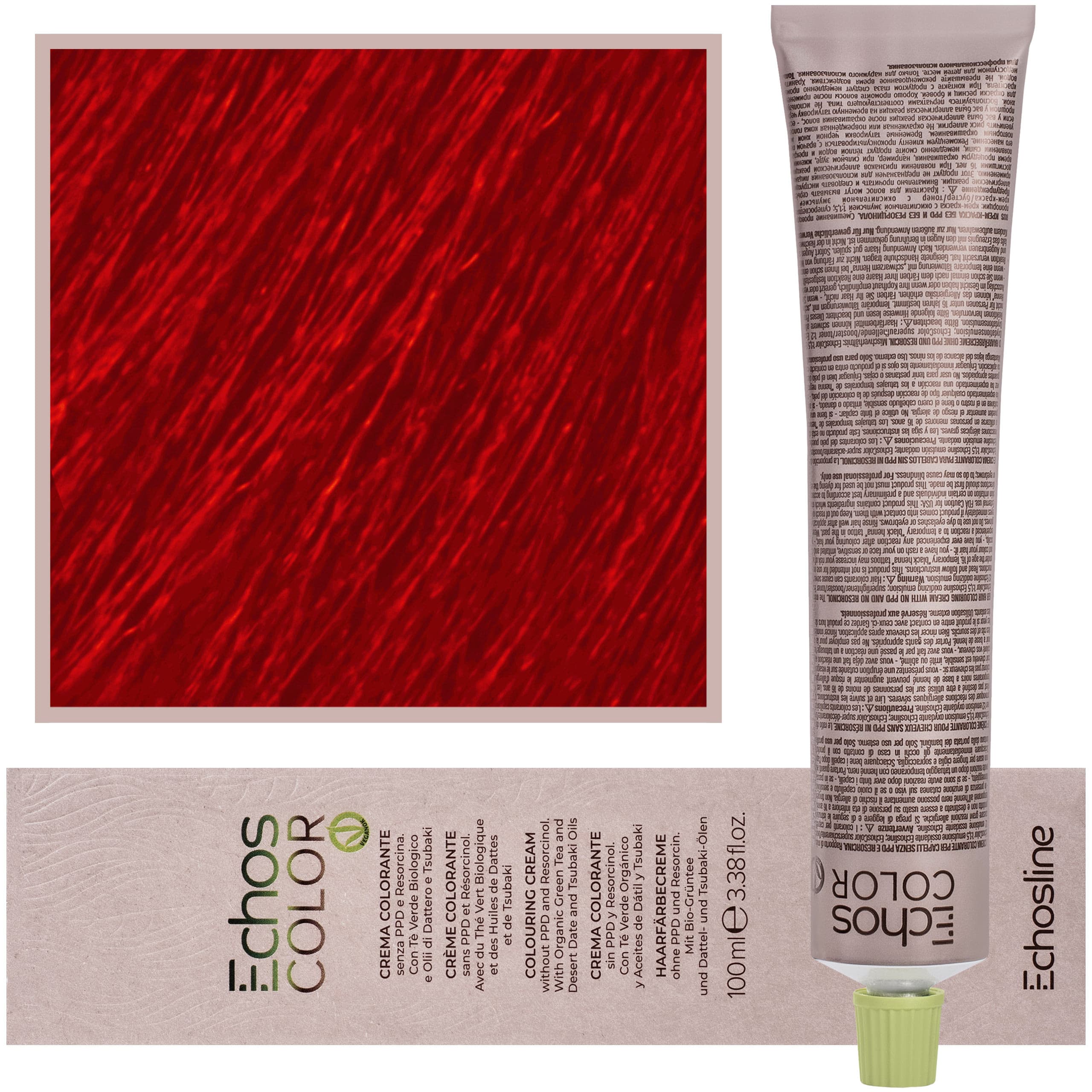 Echos Color Colouring Cream - wegańska farba do włosów, ROSSO | Czerwony
