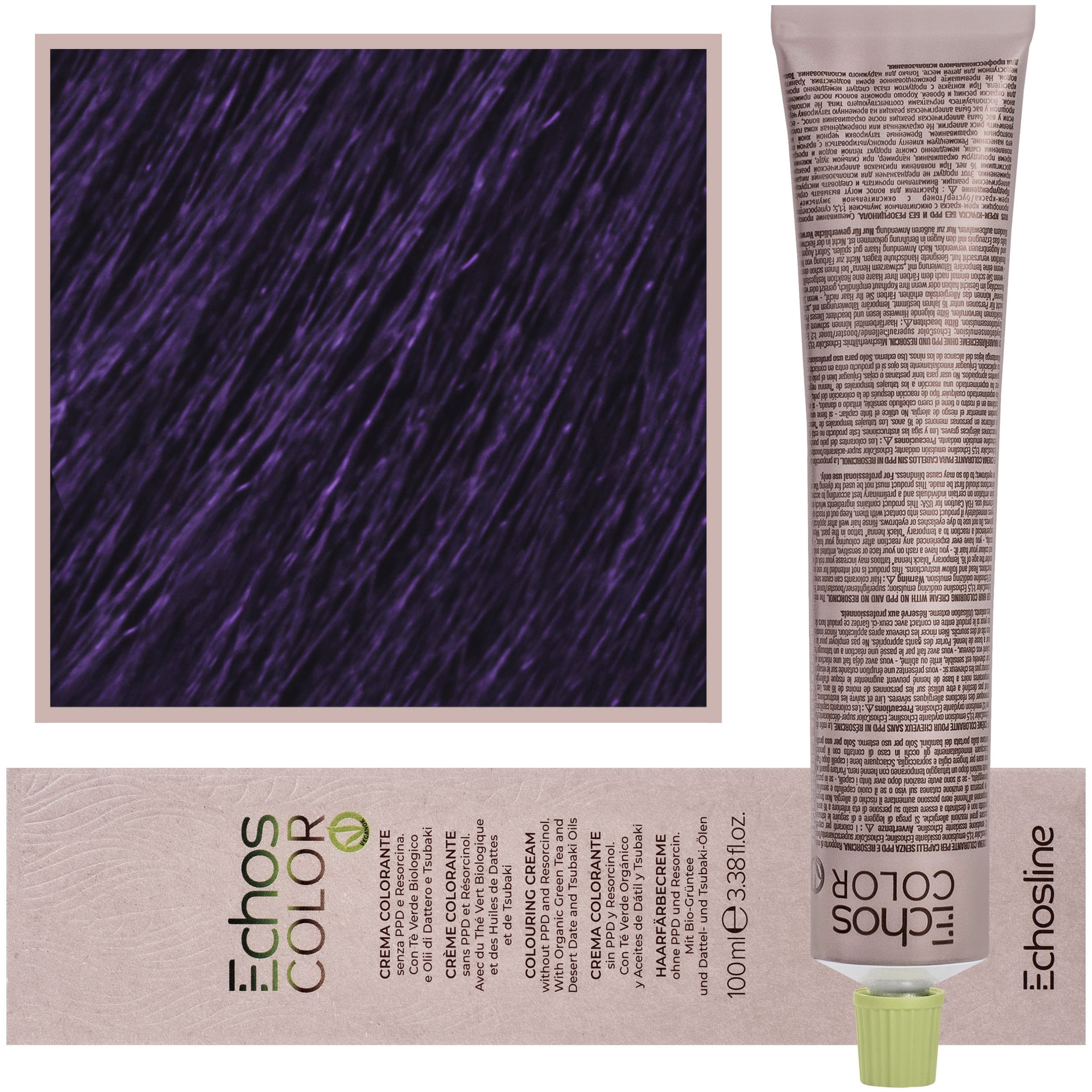 Echos Color Colouring Cream - wegańska farba do włosów, VIOLET | Fioletowy