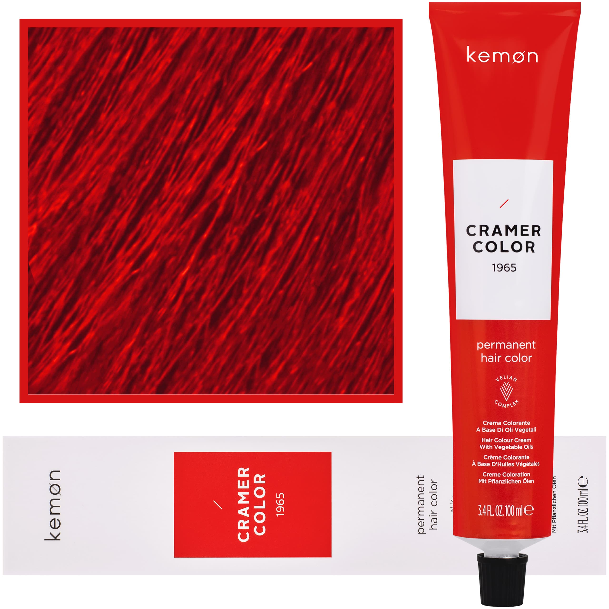 Cramer Color - kremowa farba do włosów z olejem kokosowym, Cl,55 | Czerwony wzmacniacz