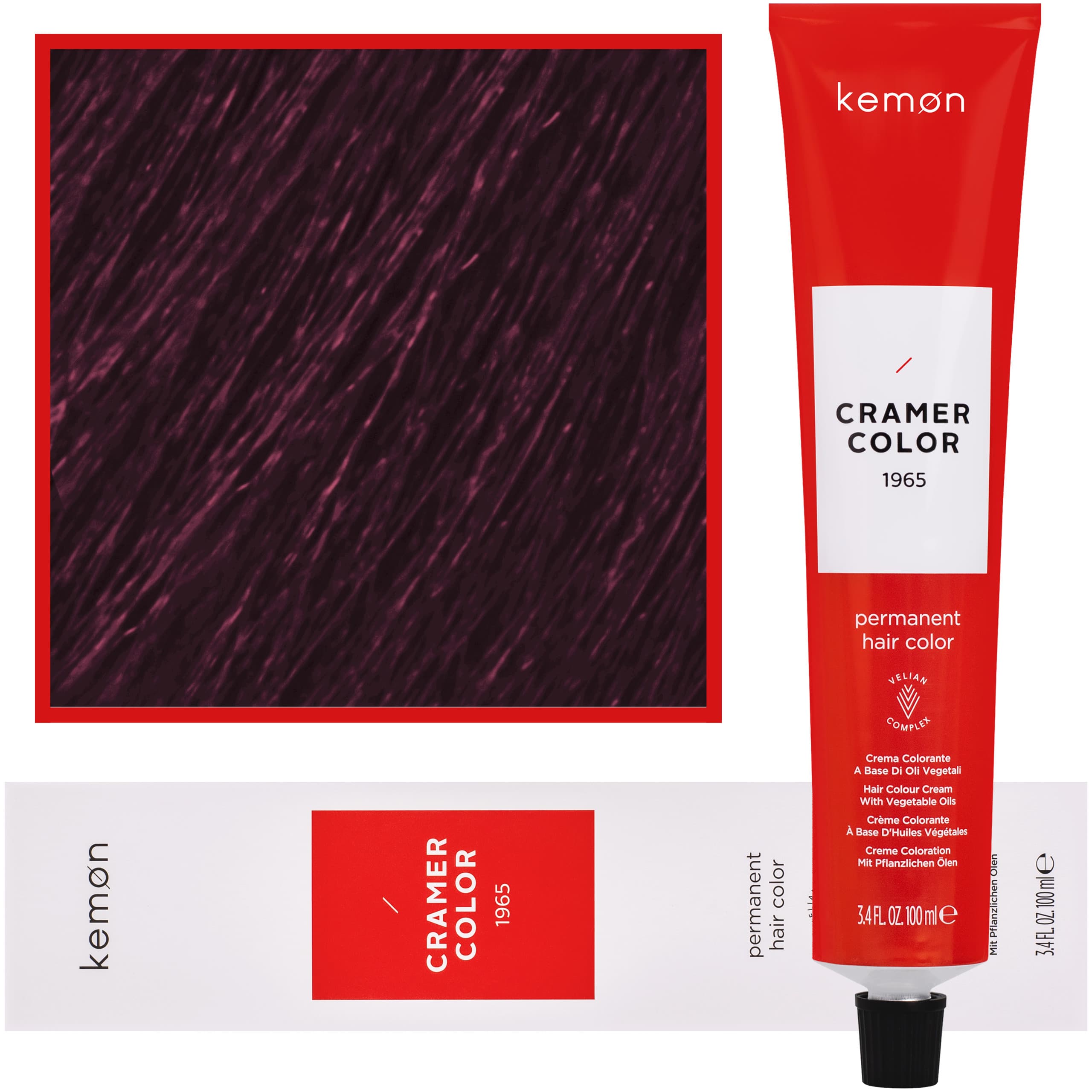 Cramer Color - kremowa farba do włosów z olejem kokosowym, 6,77 | Ciemny Głęboki Fioletowy Blond