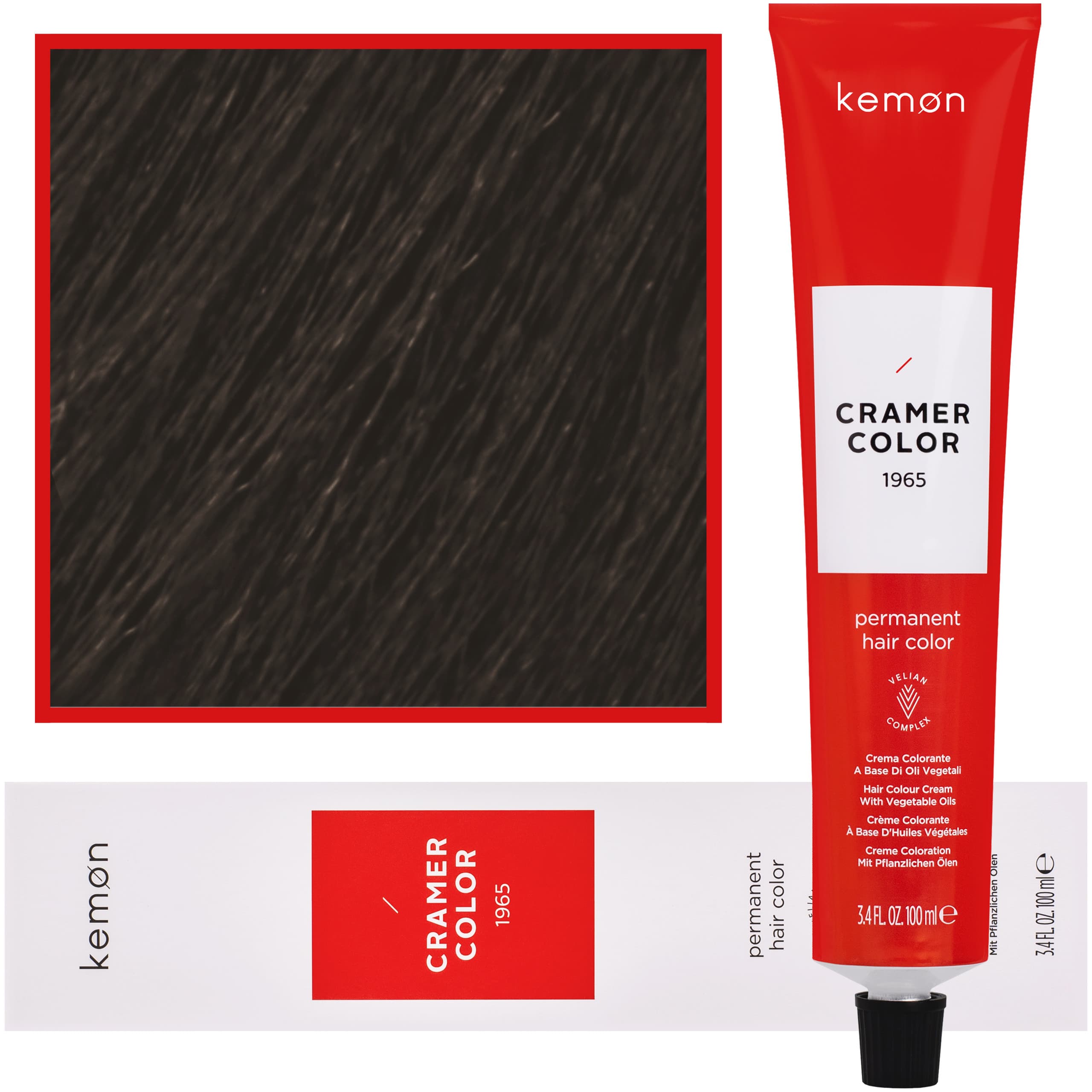 Cramer Color - kremowa farba do włosów z olejem kokosowym, 7,1 | Popielaty Blond