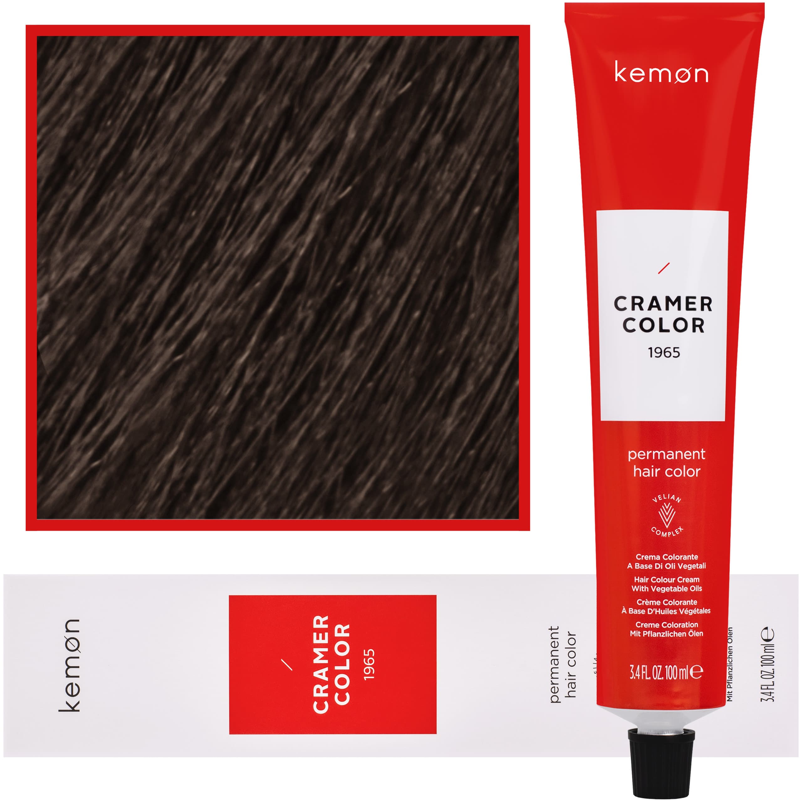 Cramer Color - kremowa farba do włosów z olejem kokosowym, 7,21 | Beżowy Popielaty Blond