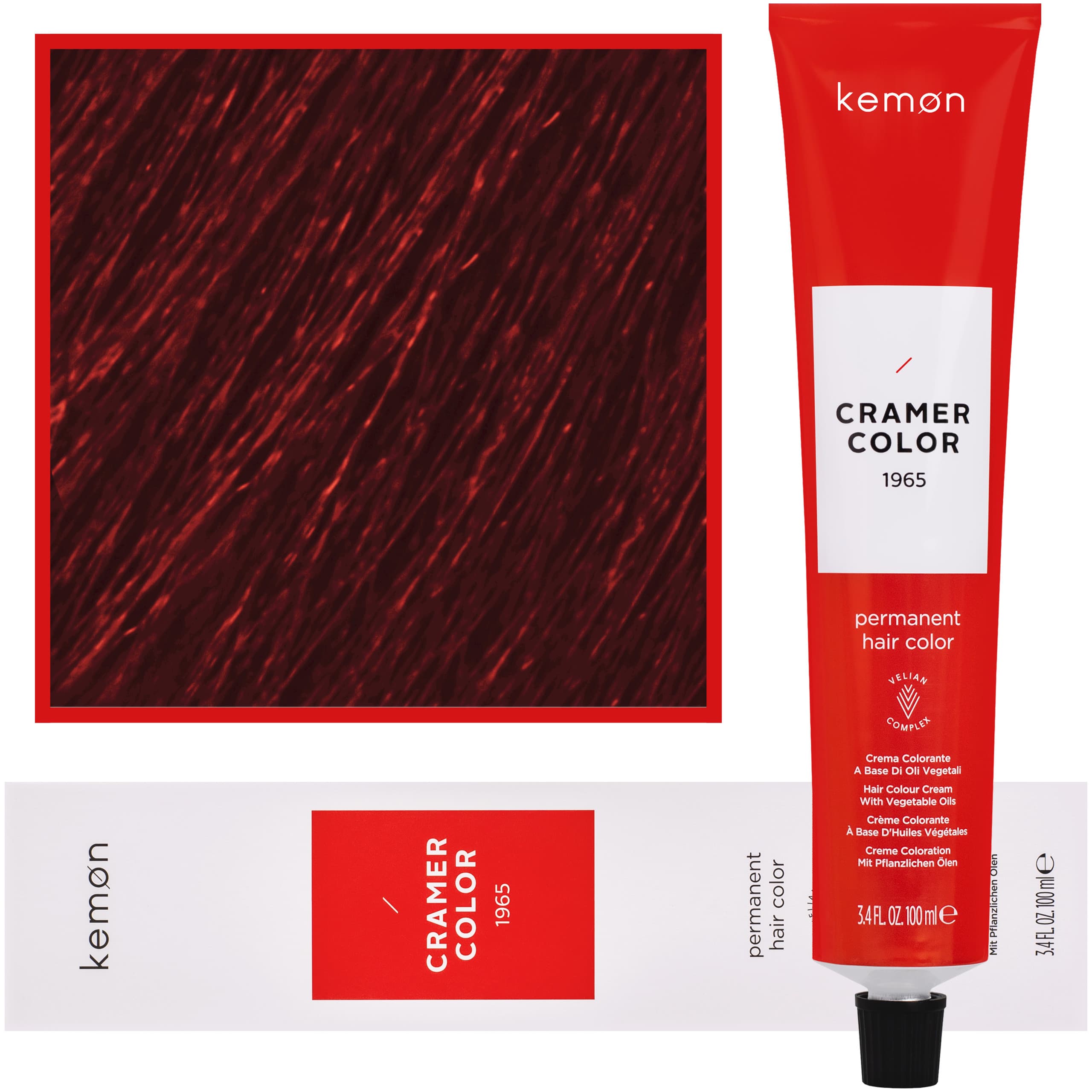 Cramer Color - kremowa farba do włosów z olejem kokosowym, 7,5 | Czerwony Blond