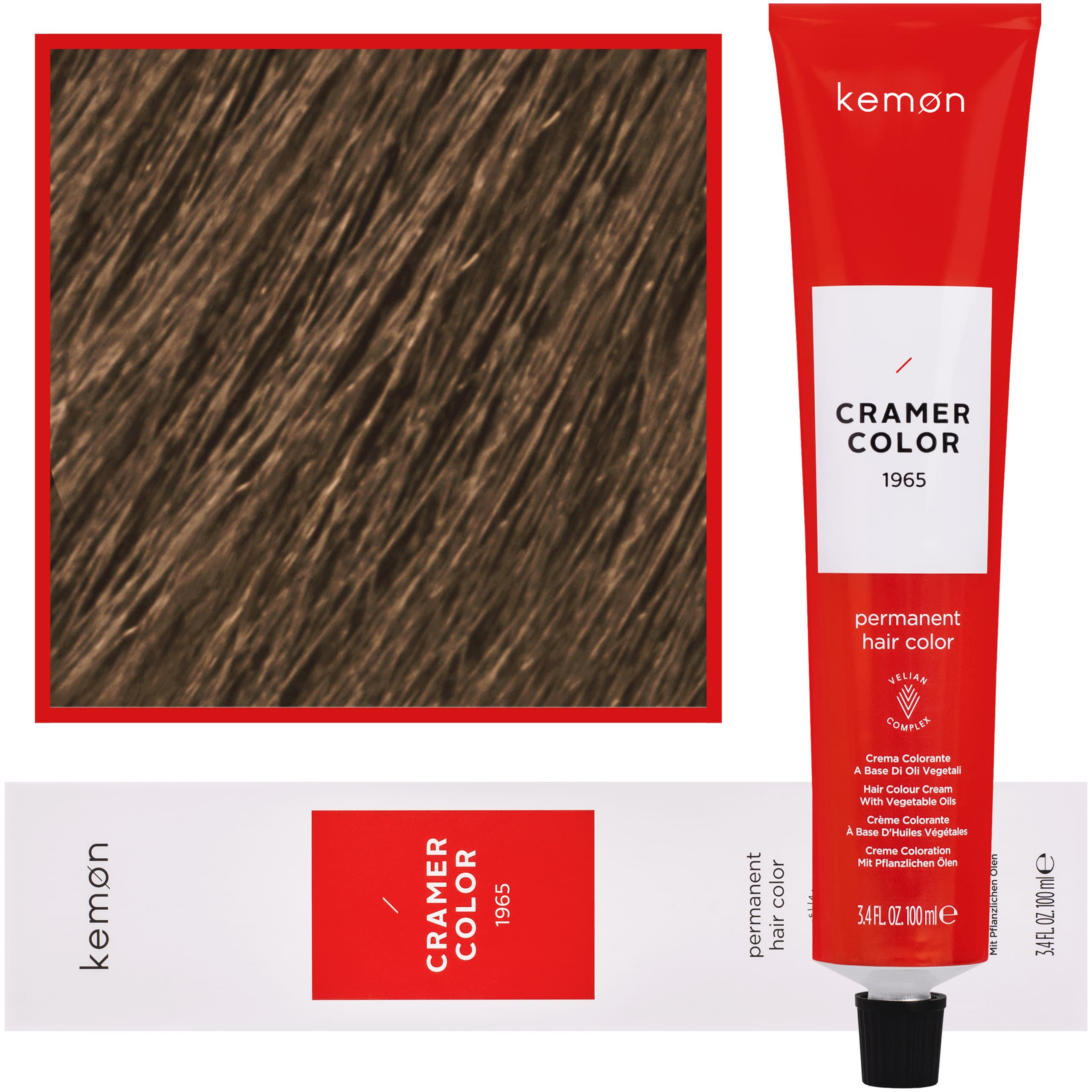 Cramer Color - kremowa farba do włosów z olejem kokosowym, 8 | Jasny Blond