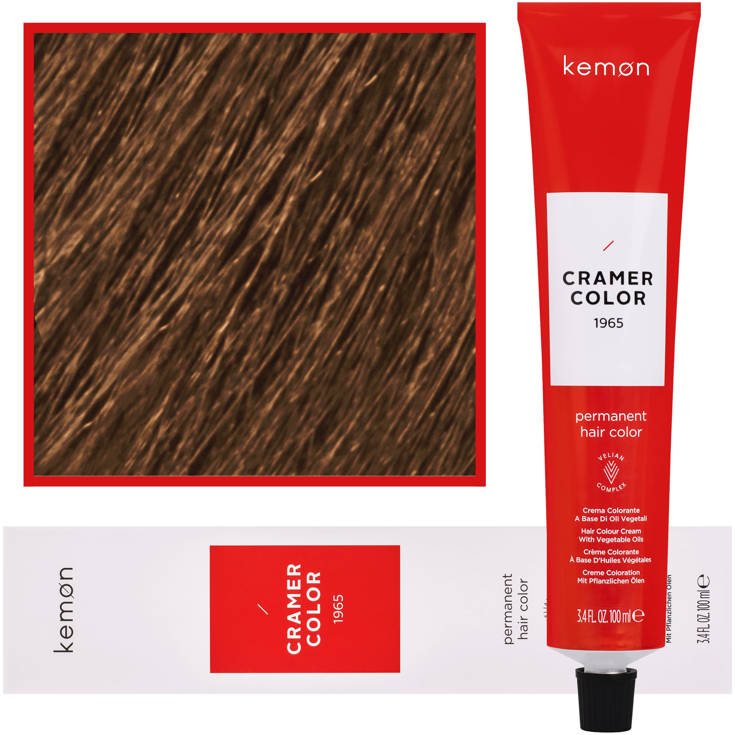 Cramer Color - kremowa farba do włosów z olejem kokosowym, 8,0 | Jasny Śródziemnomorski Naturalny Blond