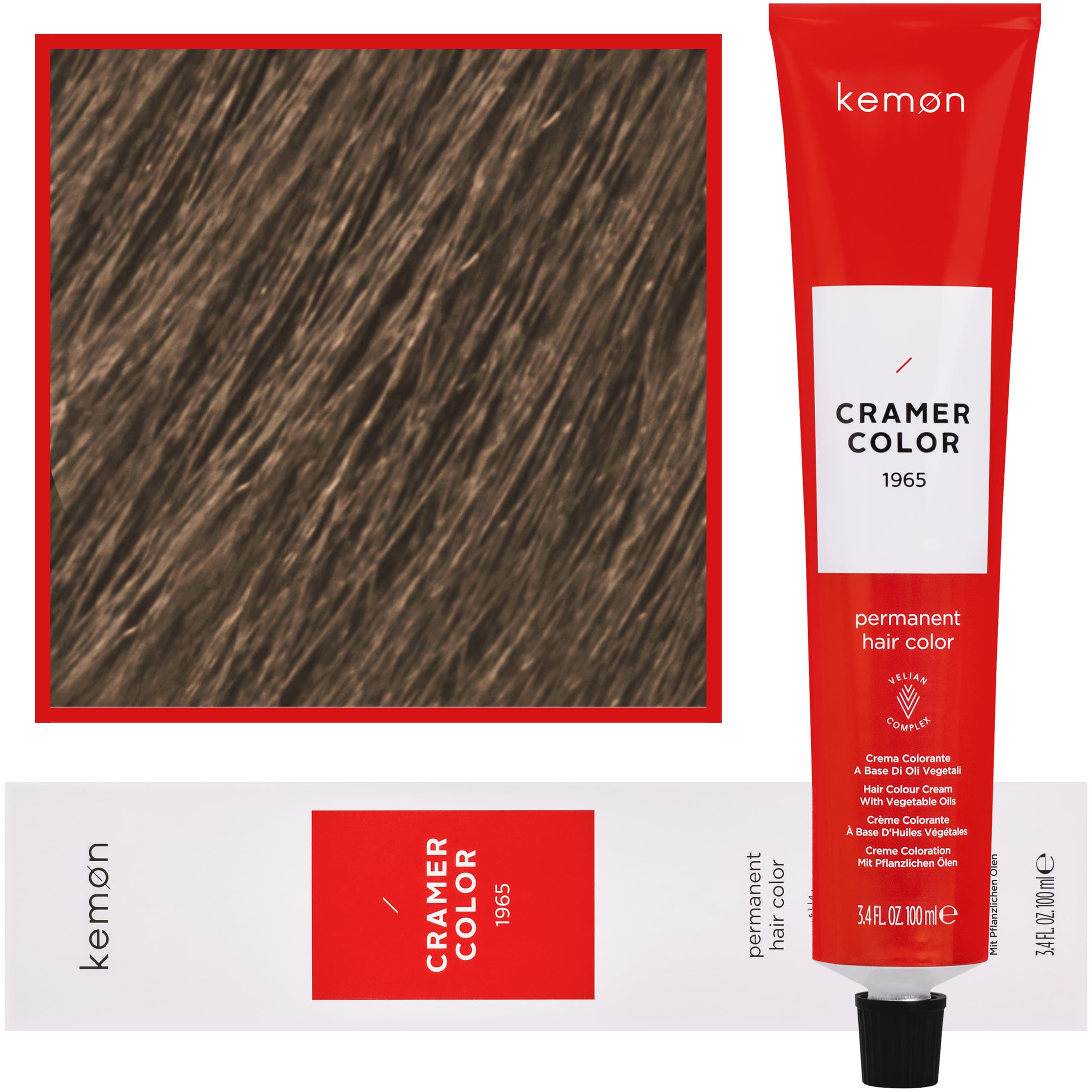 Cramer Color - kremowa farba do włosów z olejem kokosowym, 8,008 | Jasny Nordycki Super Naturalny Blond