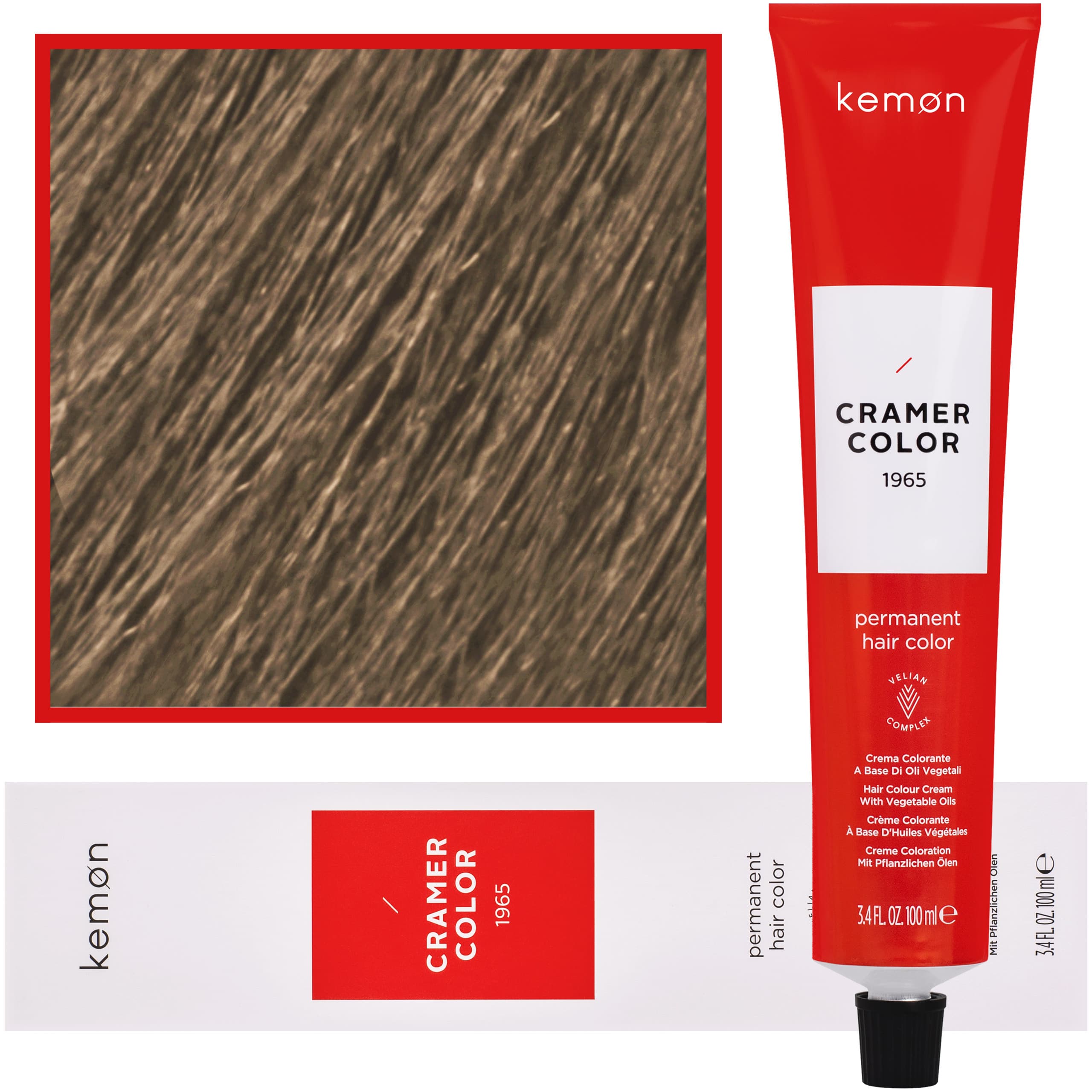 Cramer Color - kremowa farba do włosów z olejem kokosowym, 9,008 | Bardzo Jasny Nordycki Super Naturalny Blond