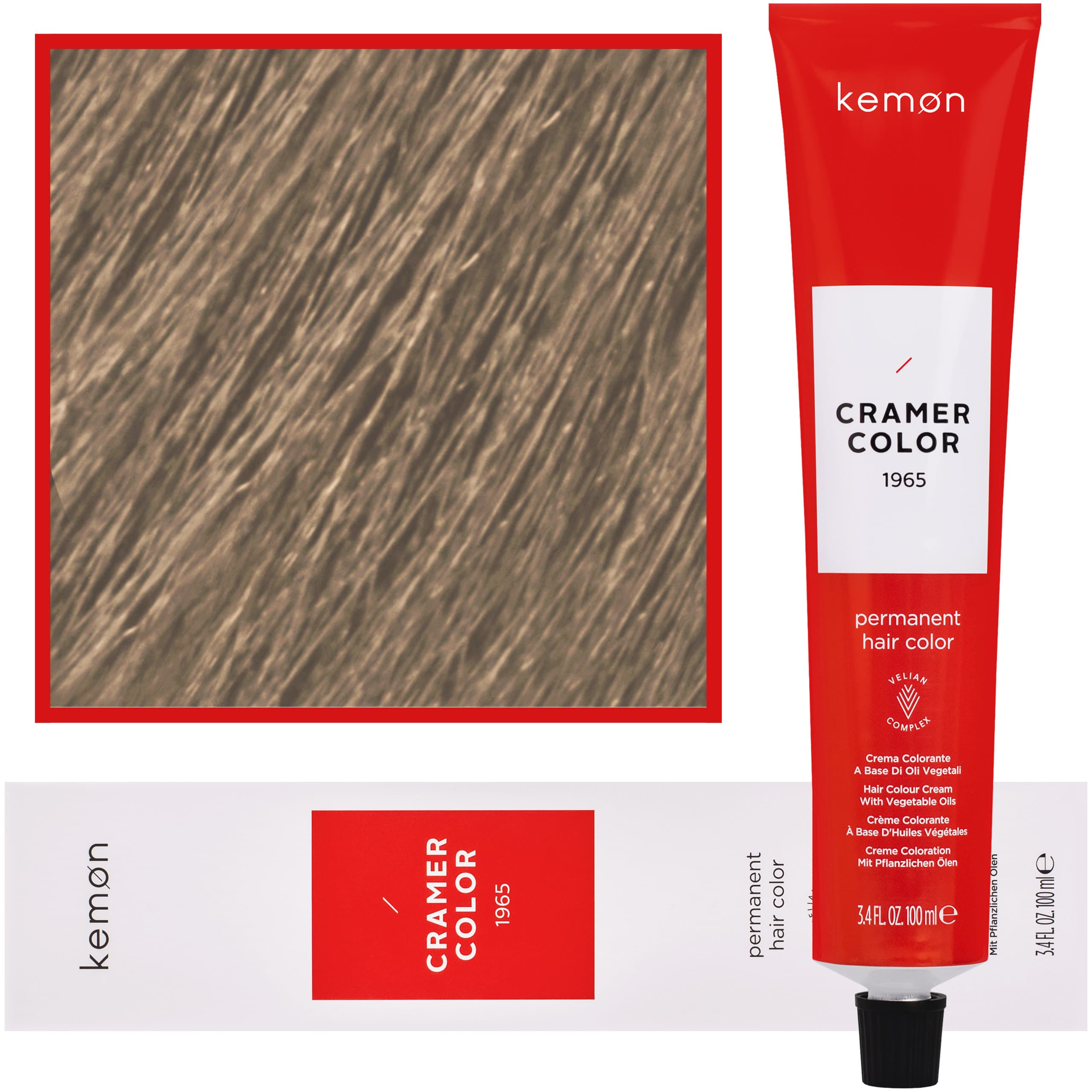 Cramer Color - kremowa farba do włosów z olejem kokosowym, 9,08 | Bardzo Jasny Nordycki Naturalny Blond