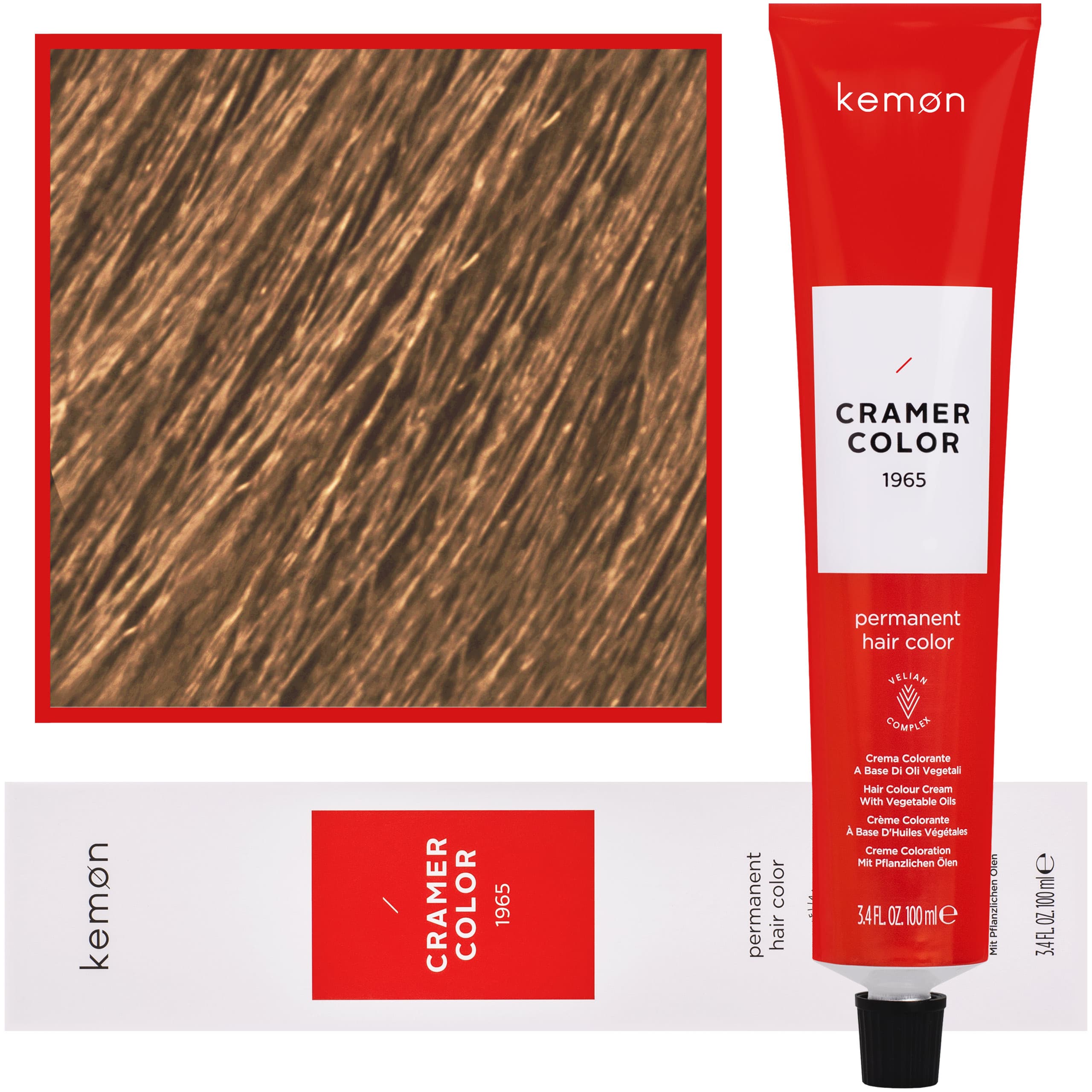 Cramer Color - kremowa farba do włosów z olejem kokosowym, 9,3 | Bardzo Jasny Złoty Blond