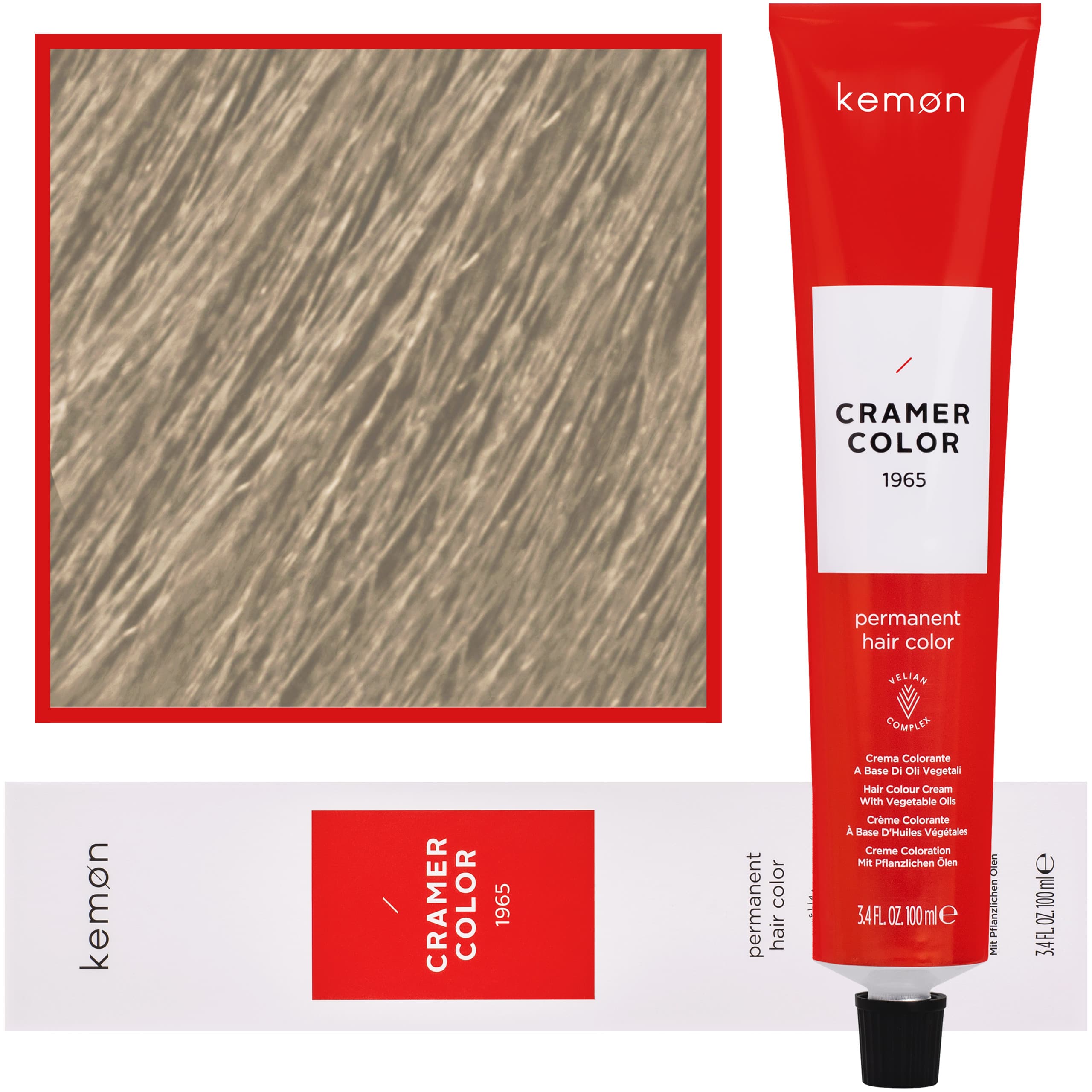 Cramer Color - kremowa farba do włosów z olejem kokosowym, 9,78 | Bardzo Jasny Fioletowy Perłowy Blond