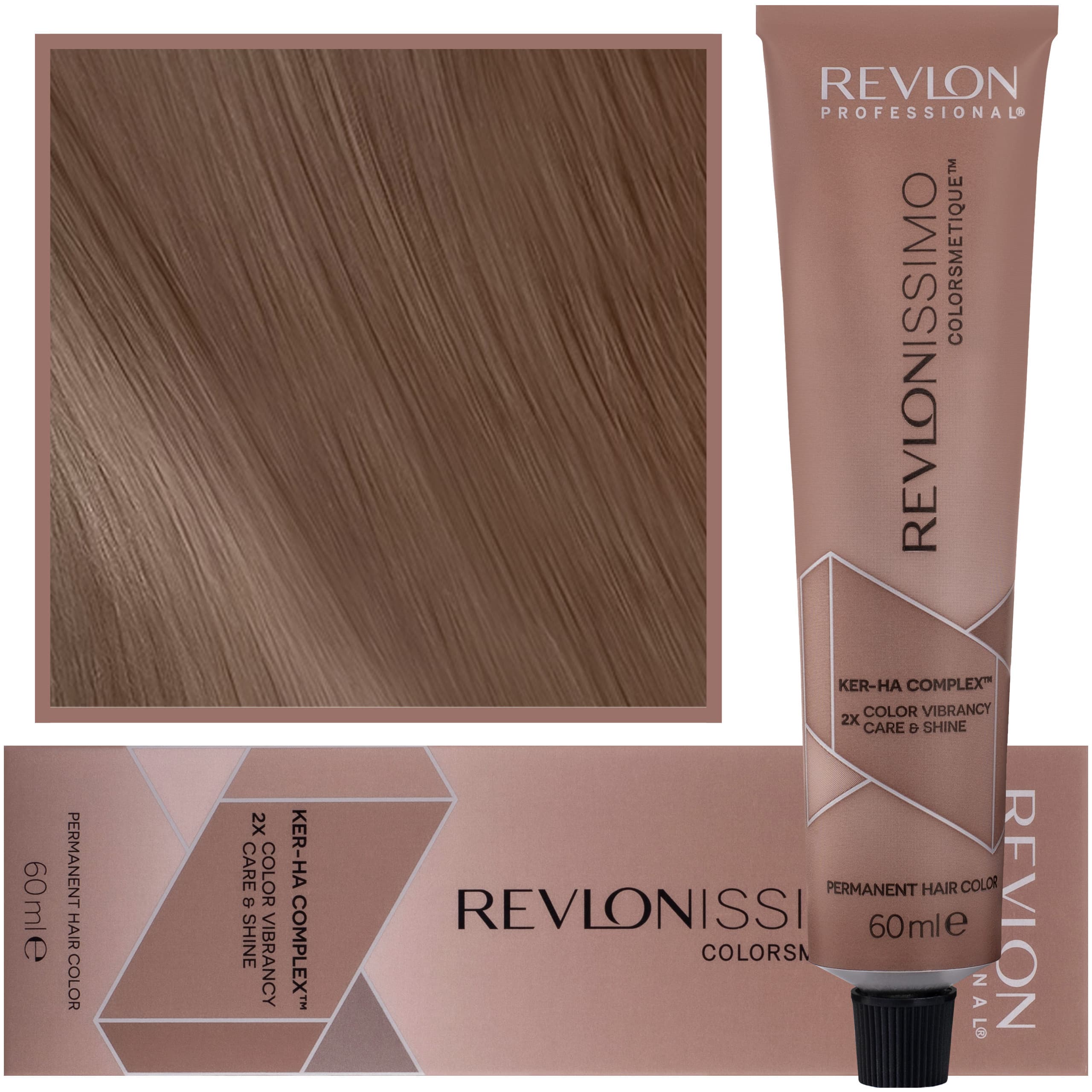 Revlonissimo Colorsmetique High Coverage - profesjonalna farba do siwych włosów, HC 6,42 | Ciemny Miedziany Opalizujący Blond