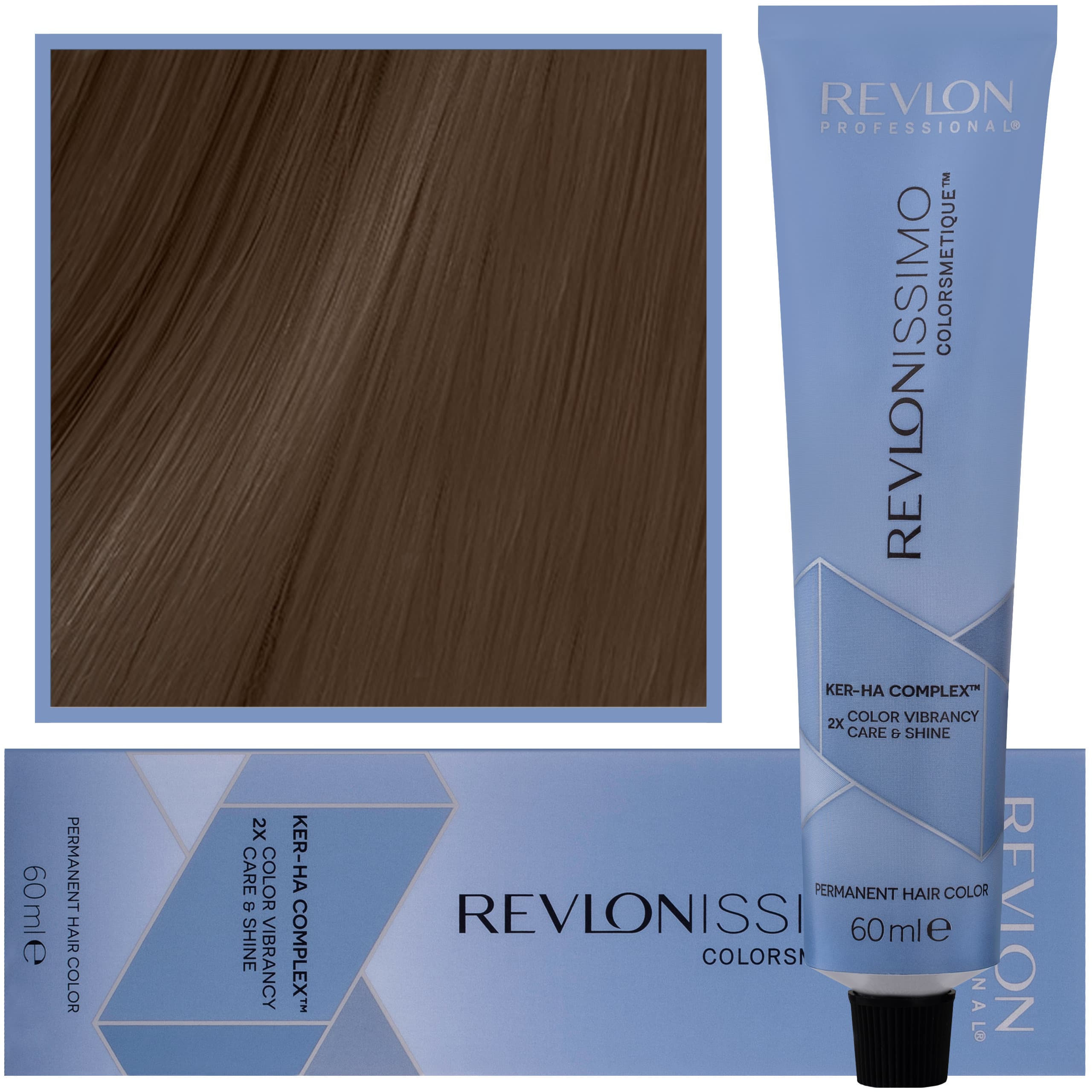 Revlonissimo Colorsmetique High Coverage - profesjonalna farba do siwych włosów, HC 6,12 | Ciemny Popielaty Opalizujący Blond