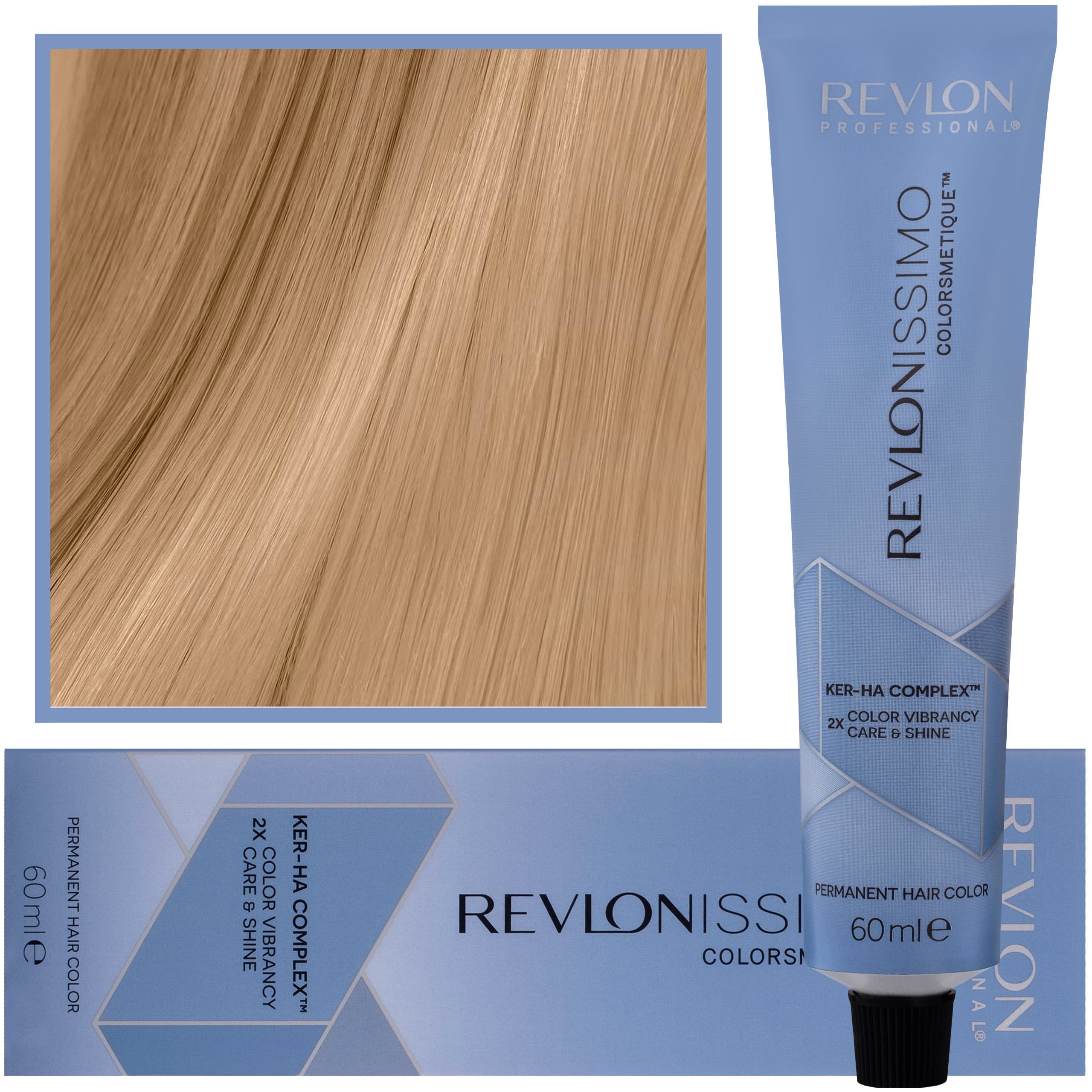 Revlonissimo Colorsmetique High Coverage - profesjonalna farba do siwych włosów, HC 9,23 | Bardzo Jasny Opalizujący Złoty Blond