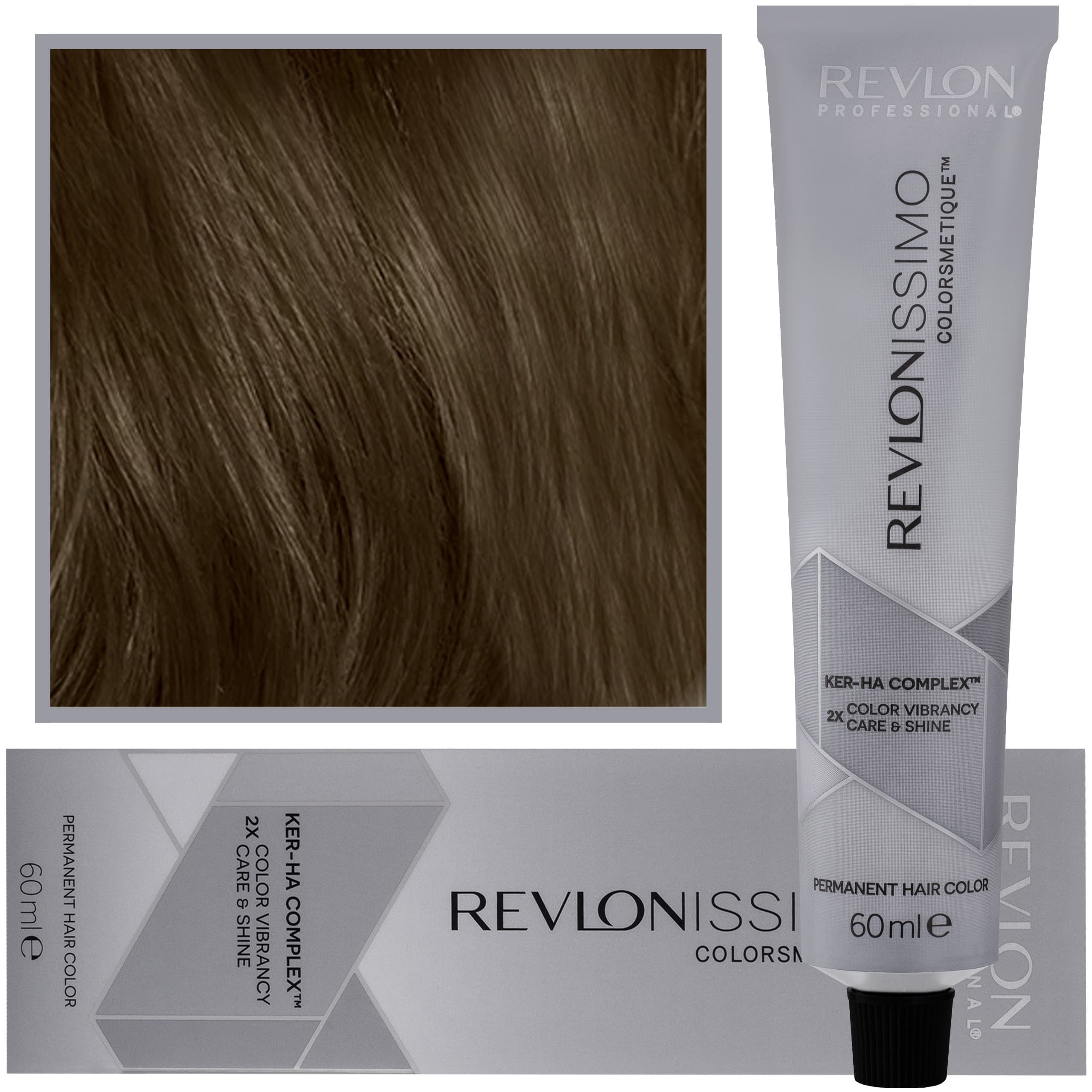 Revlonissimo Colorsmetique High Coverage - profesjonalna farba do siwych włosów, HC 4 | Średni Brąz