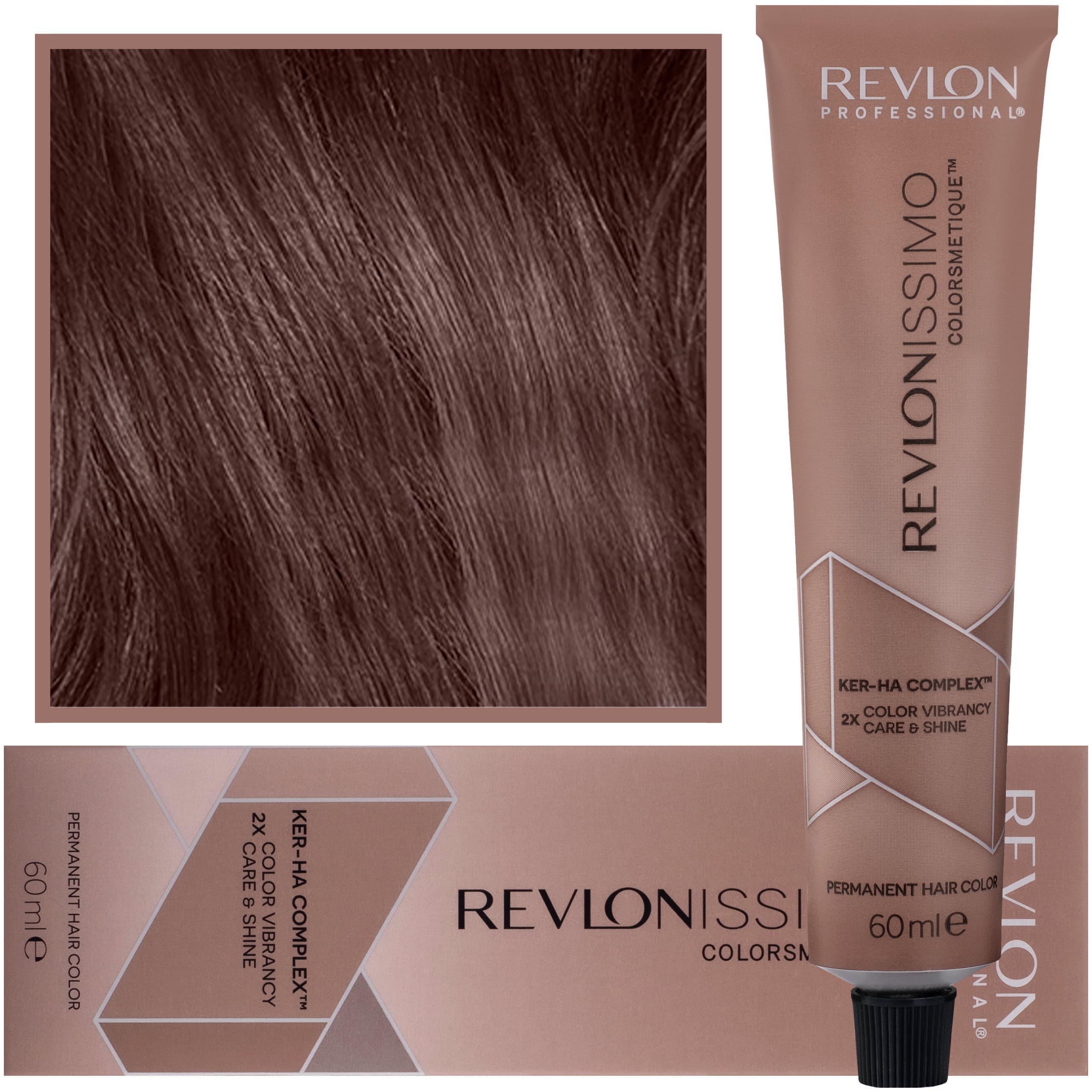 Revlonissimo Colorsmetique - kremowa farba do włosów, 4,15 | Średni Popielaty Mahoniowy Brąz