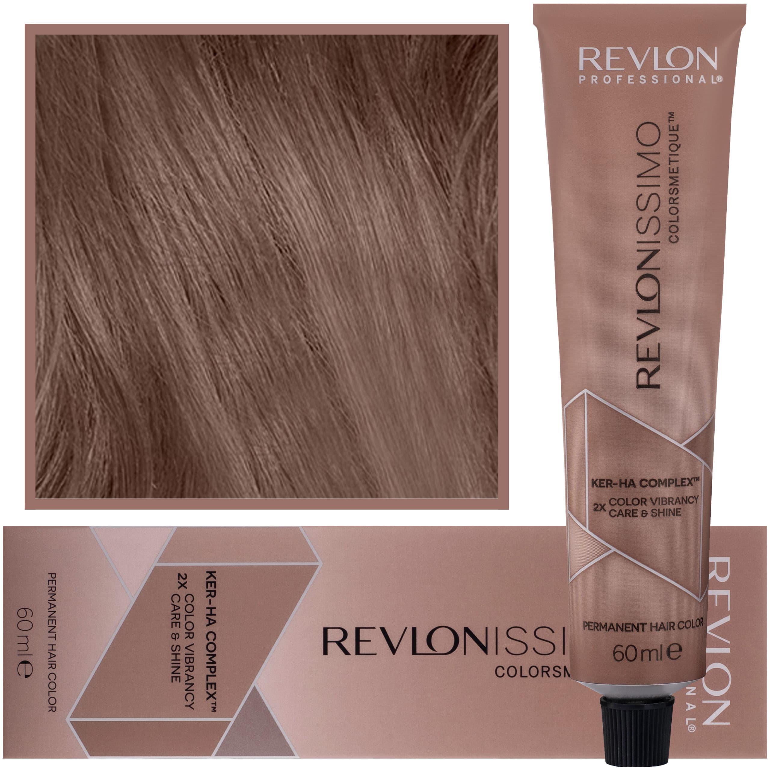 Revlonissimo Colorsmetique - kremowa farba do włosów, 6,24 | Ciemny Opalizujący Kasztanowy Blond