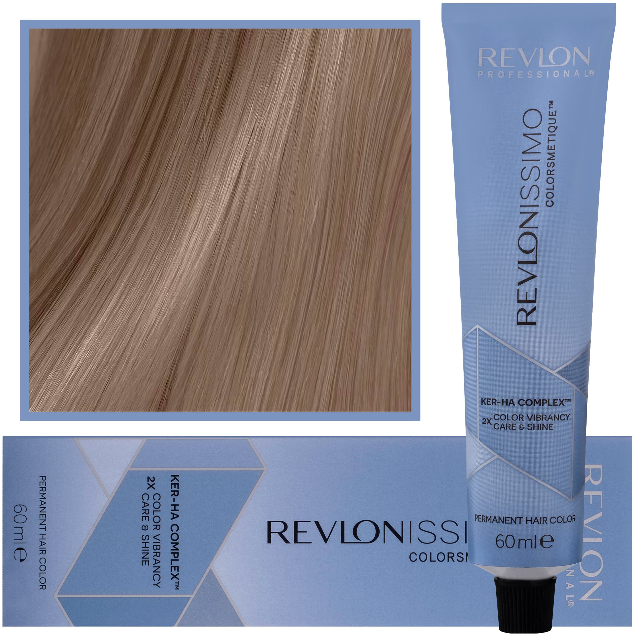 Revlonissimo Colorsmetique - kremowa farba do włosów, 6,12 | Ciemny Popielaty Opalizujący Blond