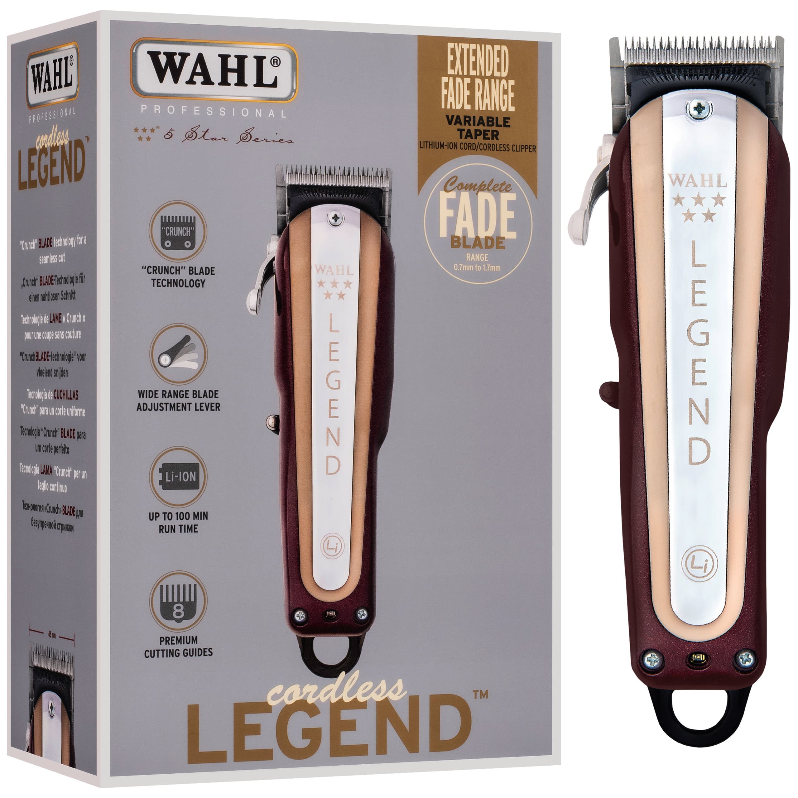 Maszynka LEGEND CORDLESS - bezprzewodowa maszynka do włosów z chromowanym ostrzem
