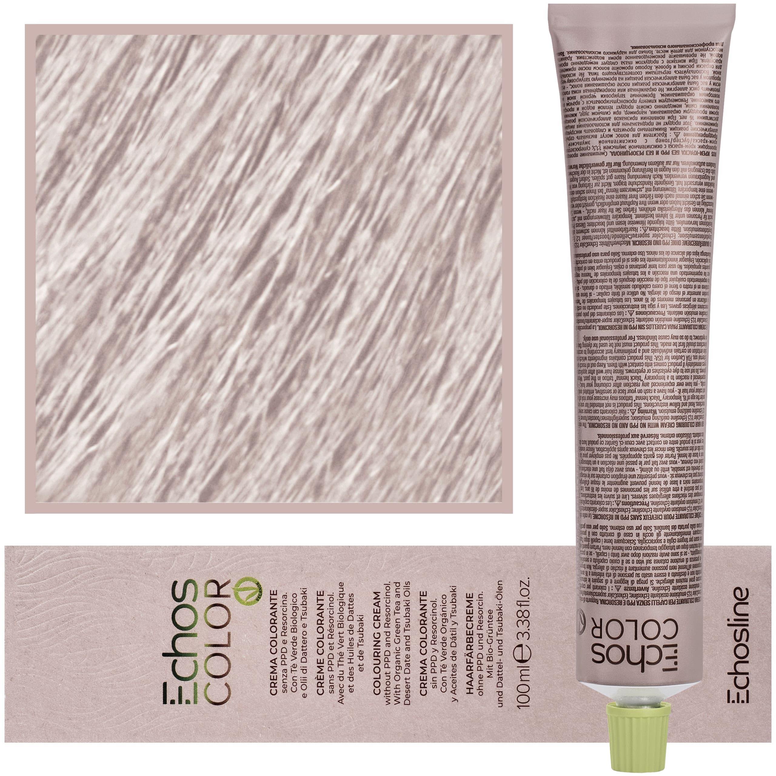 Echos Color Colouring Cream - wegańska farba do włosów, 11,72 | Zimny Platyna Kości Słoniowej