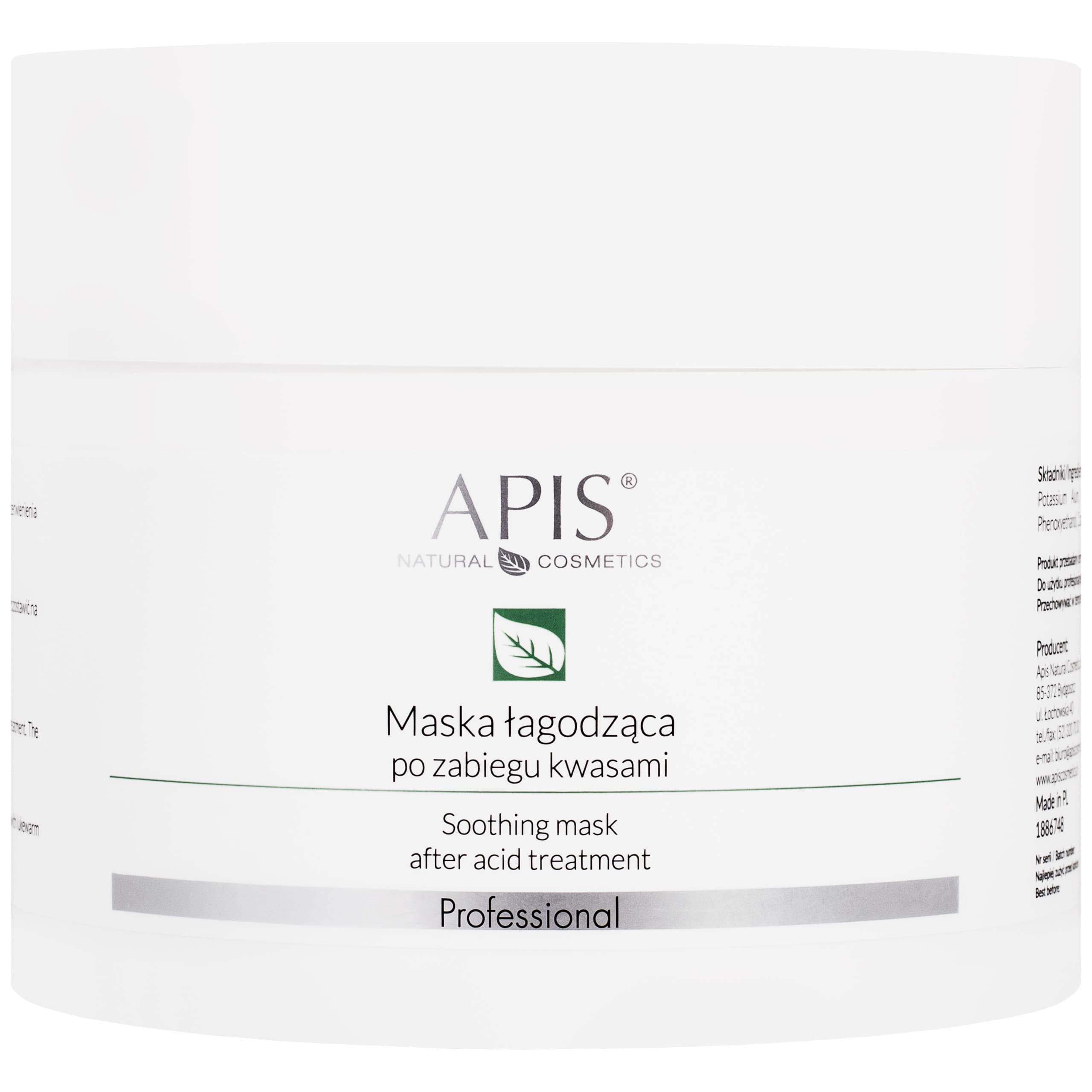 Natural Cosmetics Professional Maska po zabiegu kwasami łagodząca