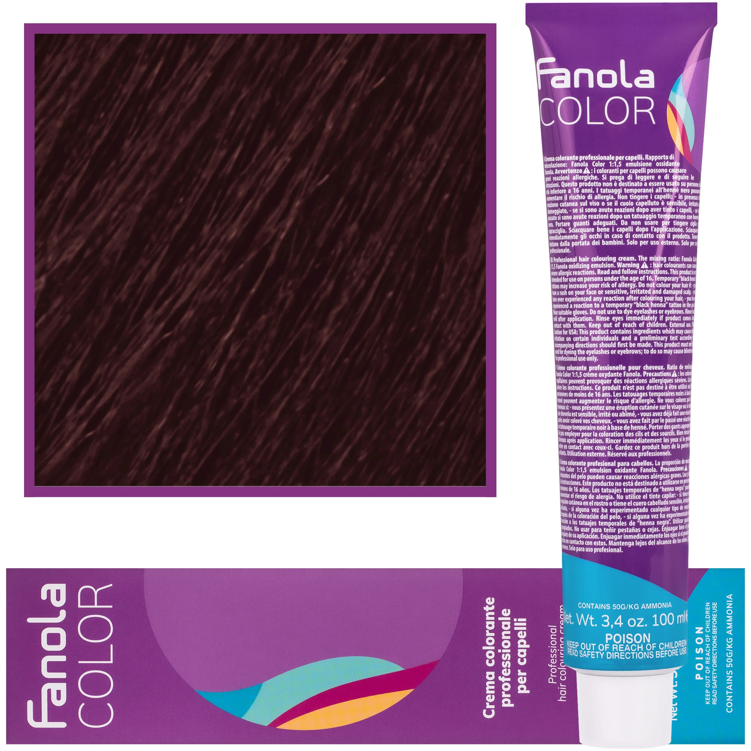 Crema Color farba - profesjonalny krem koloryzujący, 4.66 | Średni Brąz Czerwony Intensywnie
