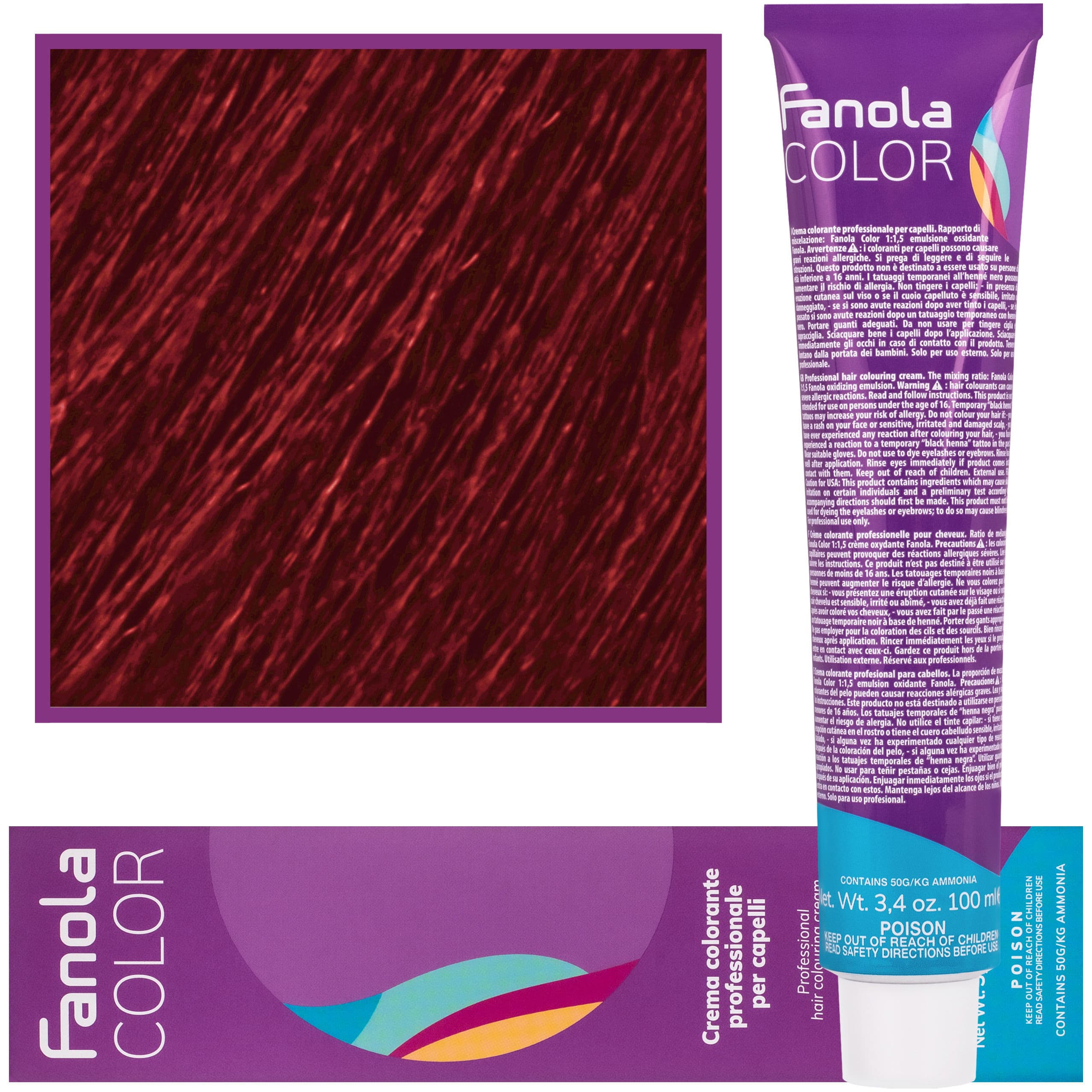 Crema Color farba - profesjonalny krem koloryzujący, 7.66 | Średni Blond Czerwony Intensywnie