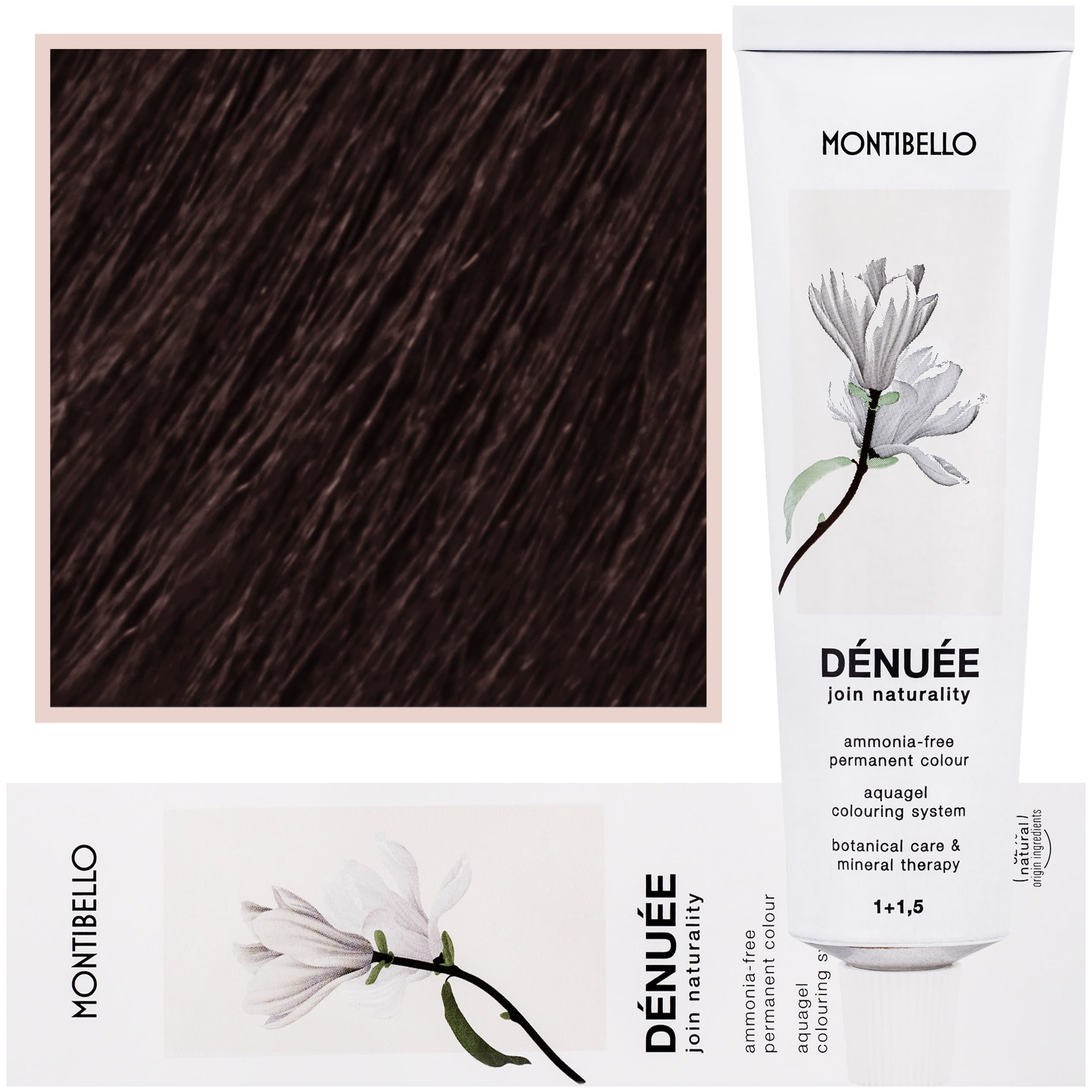 Denuee - naturalna wegańska farba do włosów bez amoniaku, 3 | Ciemny Brąz