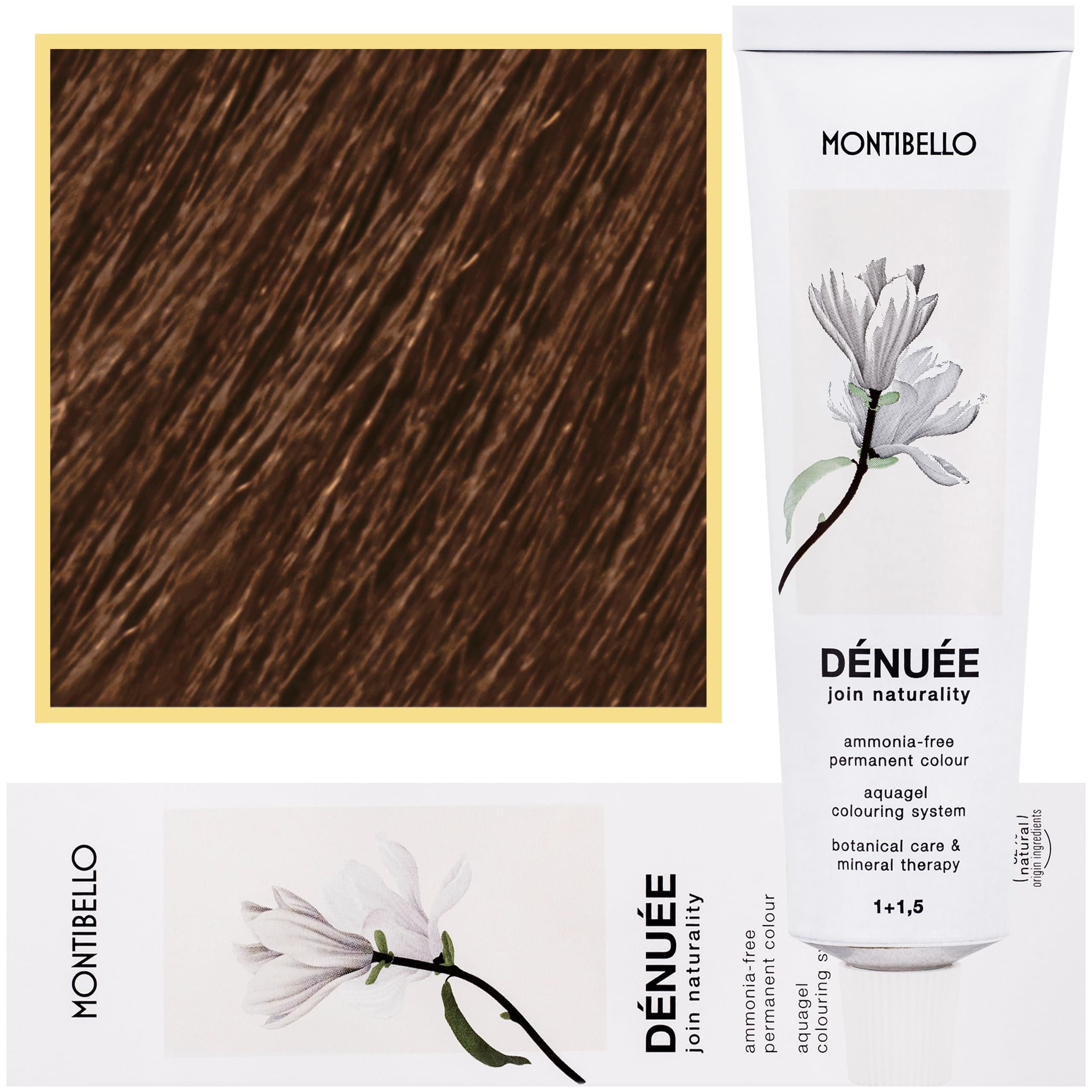 Denuee - naturalna wegańska farba do włosów bez amoniaku, 6,3 | Złoty Ciemny Blond