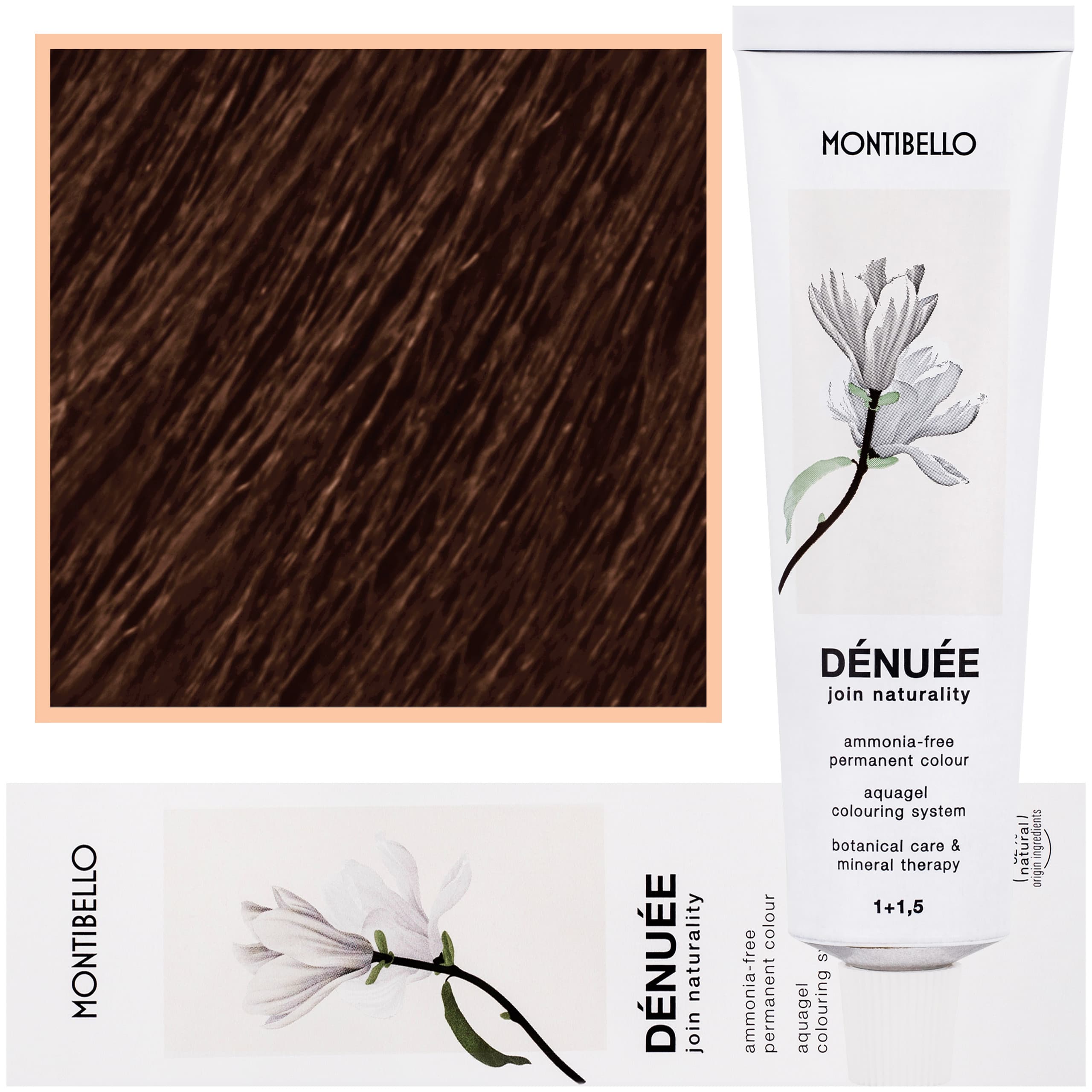 Denuee - naturalna wegańska farba do włosów bez amoniaku, 6,63 | Złoto-Kasztanowy Ciemny Blond