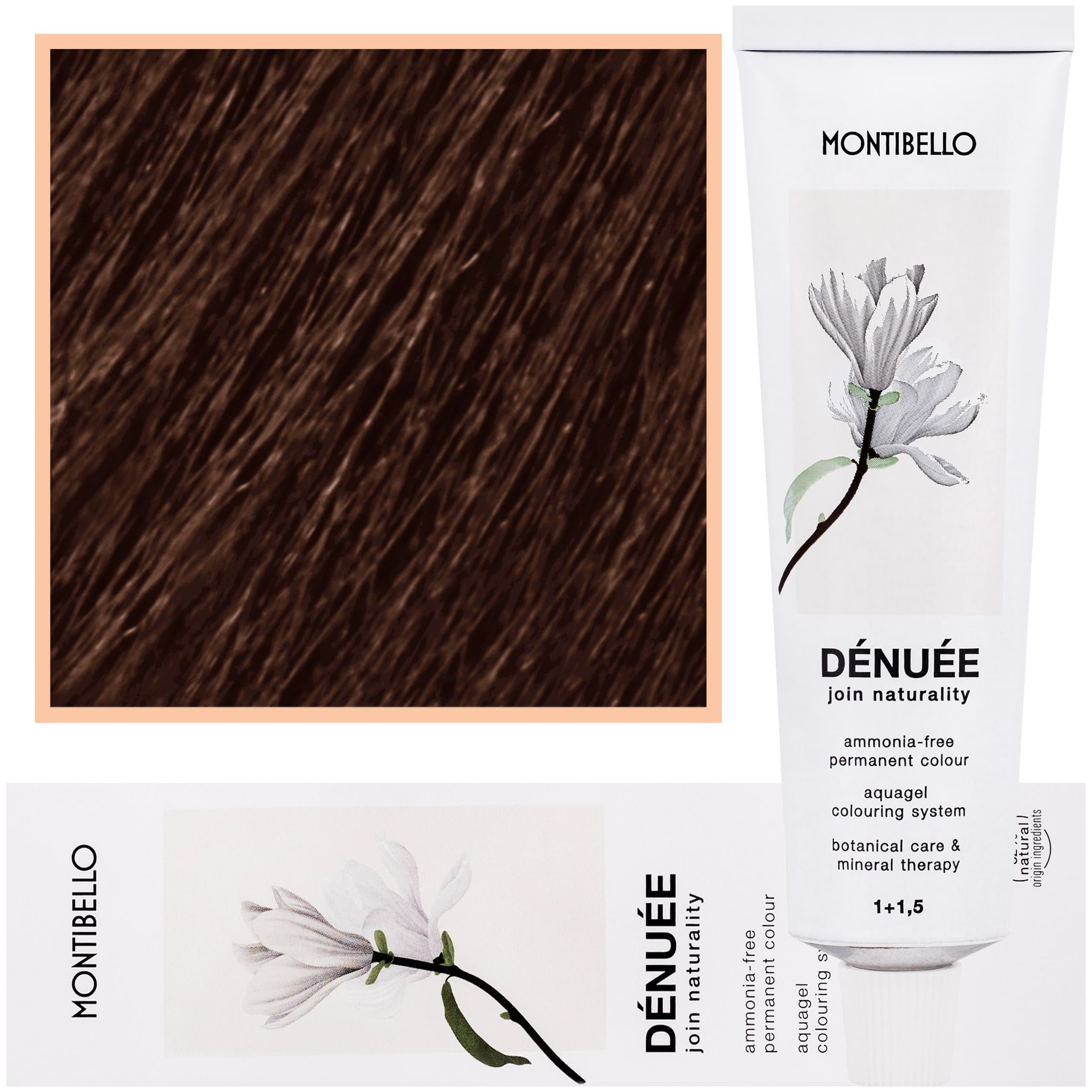 Denuee - naturalna wegańska farba do włosów bez amoniaku, 6,64 | Miedziany-Kasztanowy Ciemny Blond