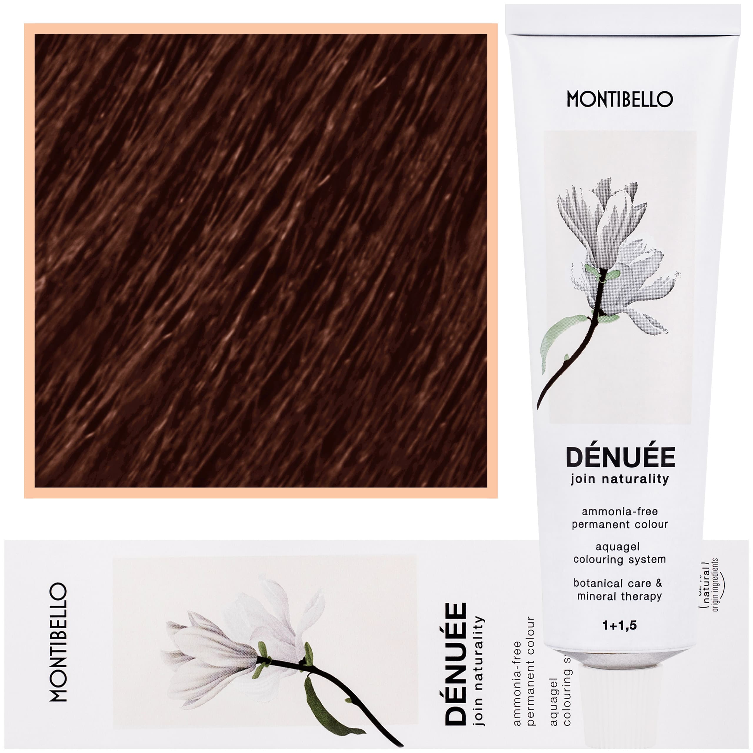 Denuee - naturalna wegańska farba do włosów bez amoniaku, 6,67 | Czerwony-Kasztanowy Ciemny Blond