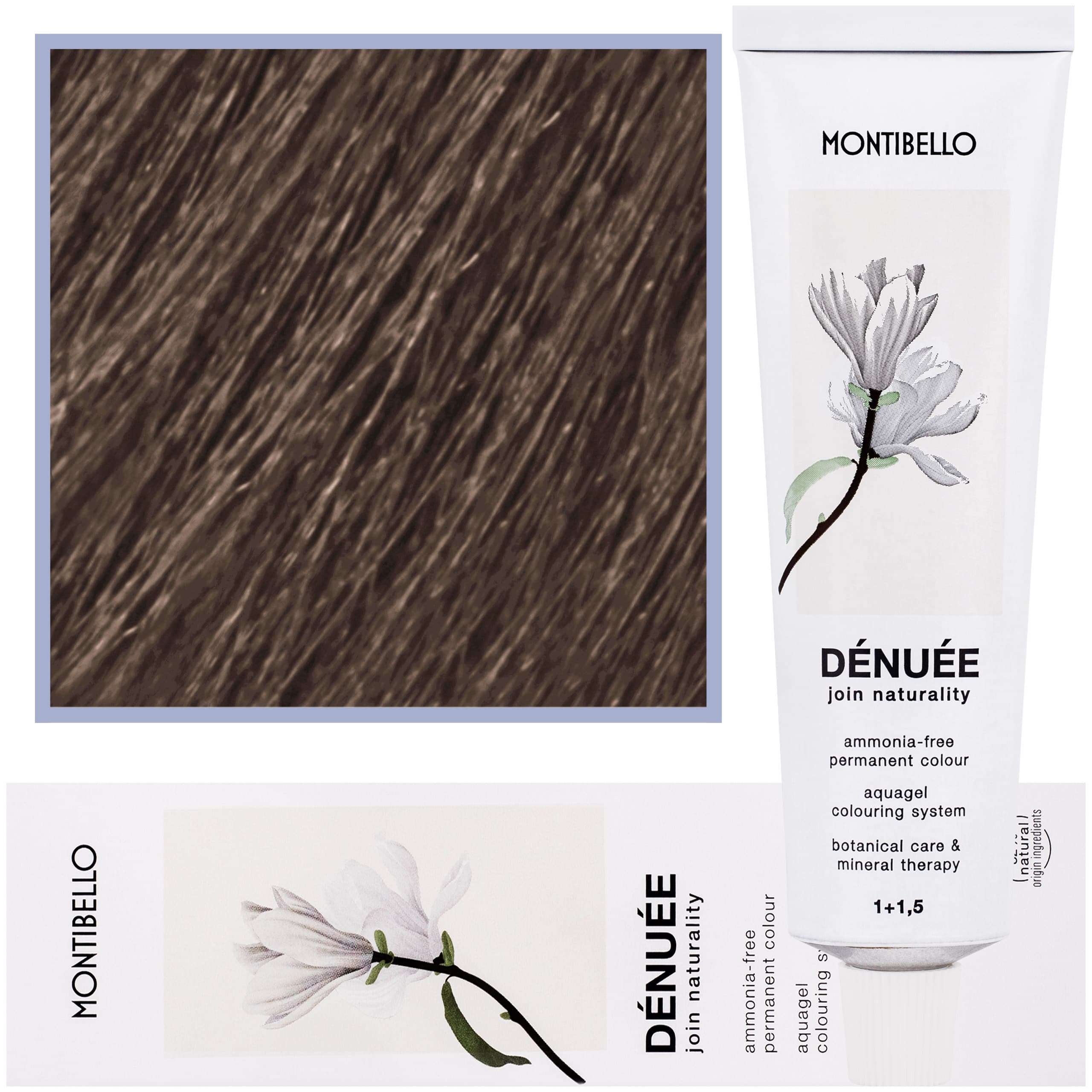Denuee - naturalna wegańska farba do włosów bez amoniaku, 7,1 | Popielaty Blond