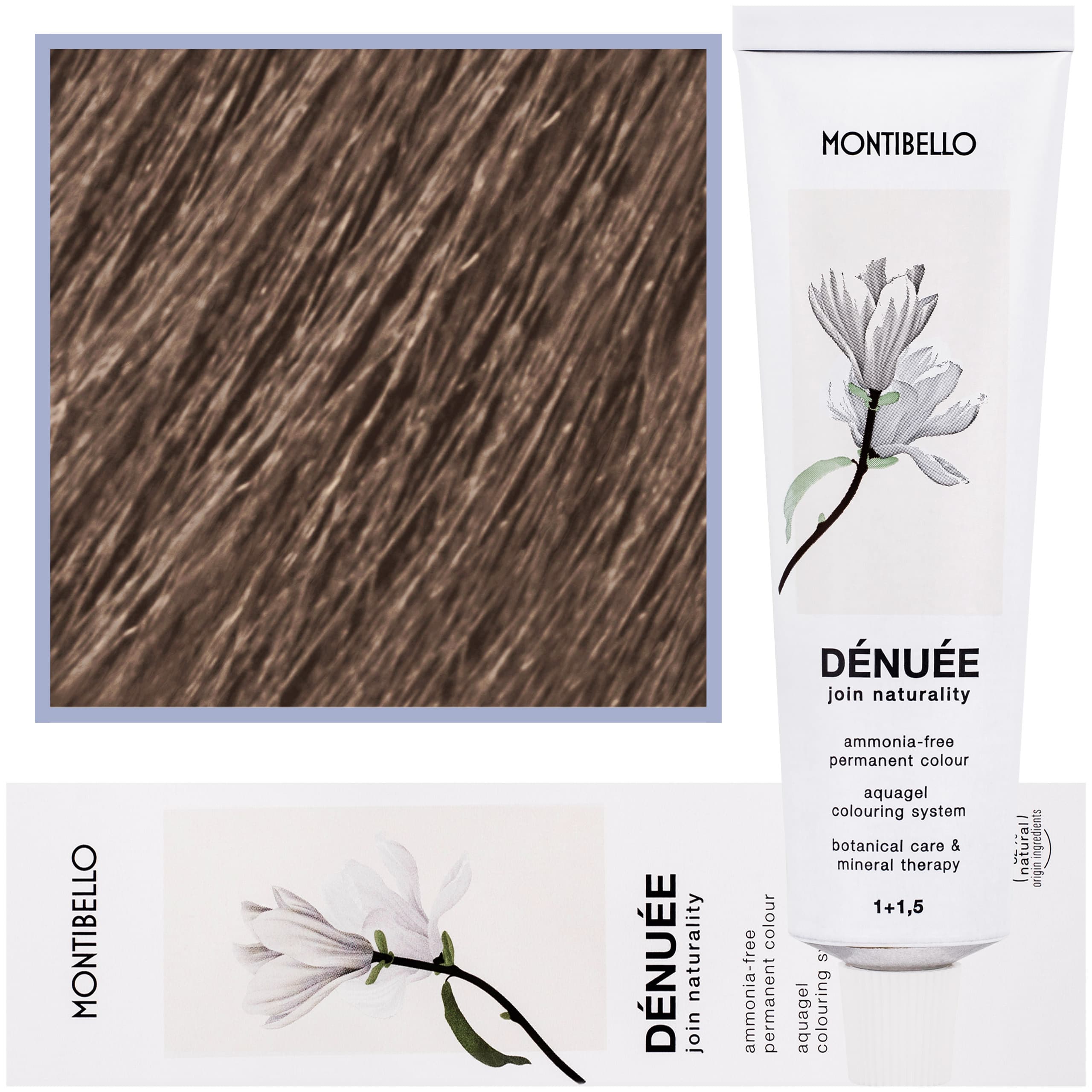 Denuee - naturalna wegańska farba do włosów bez amoniaku, 8,23 | Złoty-Perłowy Jasny Blond