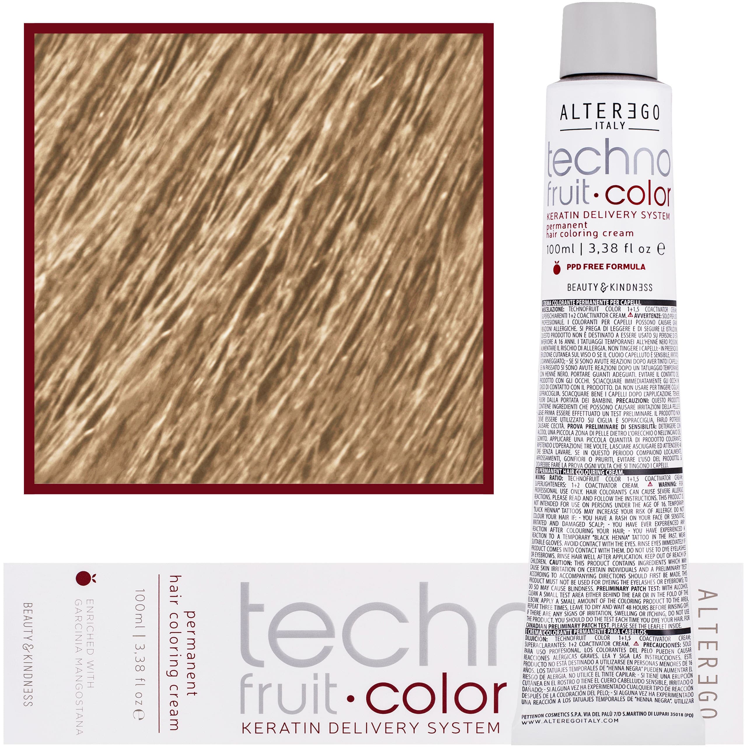 Technofruit Color - farba z keratyną do trwałej koloryzacji włosów, 10/0 | Platynowy Blond