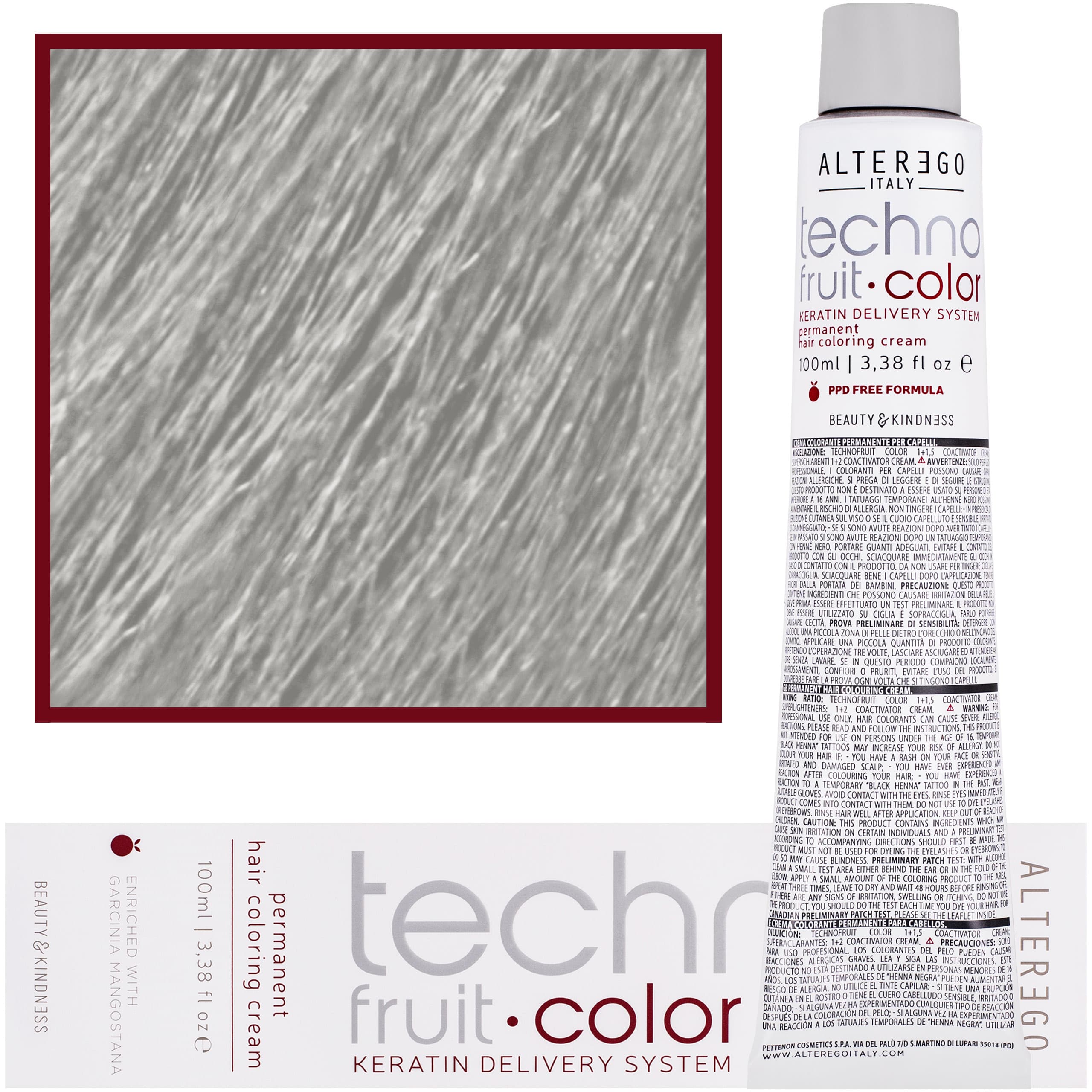Technofruit Color - farba z keratyną do trwałej koloryzacji włosów, 10/11 | Platynowy Blond Intensywnie Popielaty
