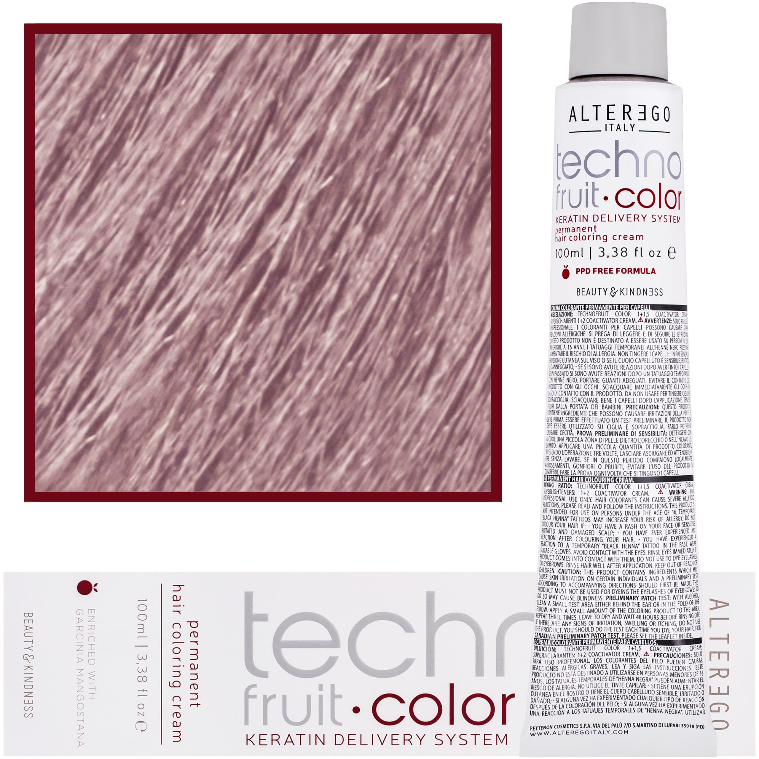 Technofruit Color - farba z keratyną do trwałej koloryzacji włosów, 10/12 | Platynowy Blond Popielaty Irys