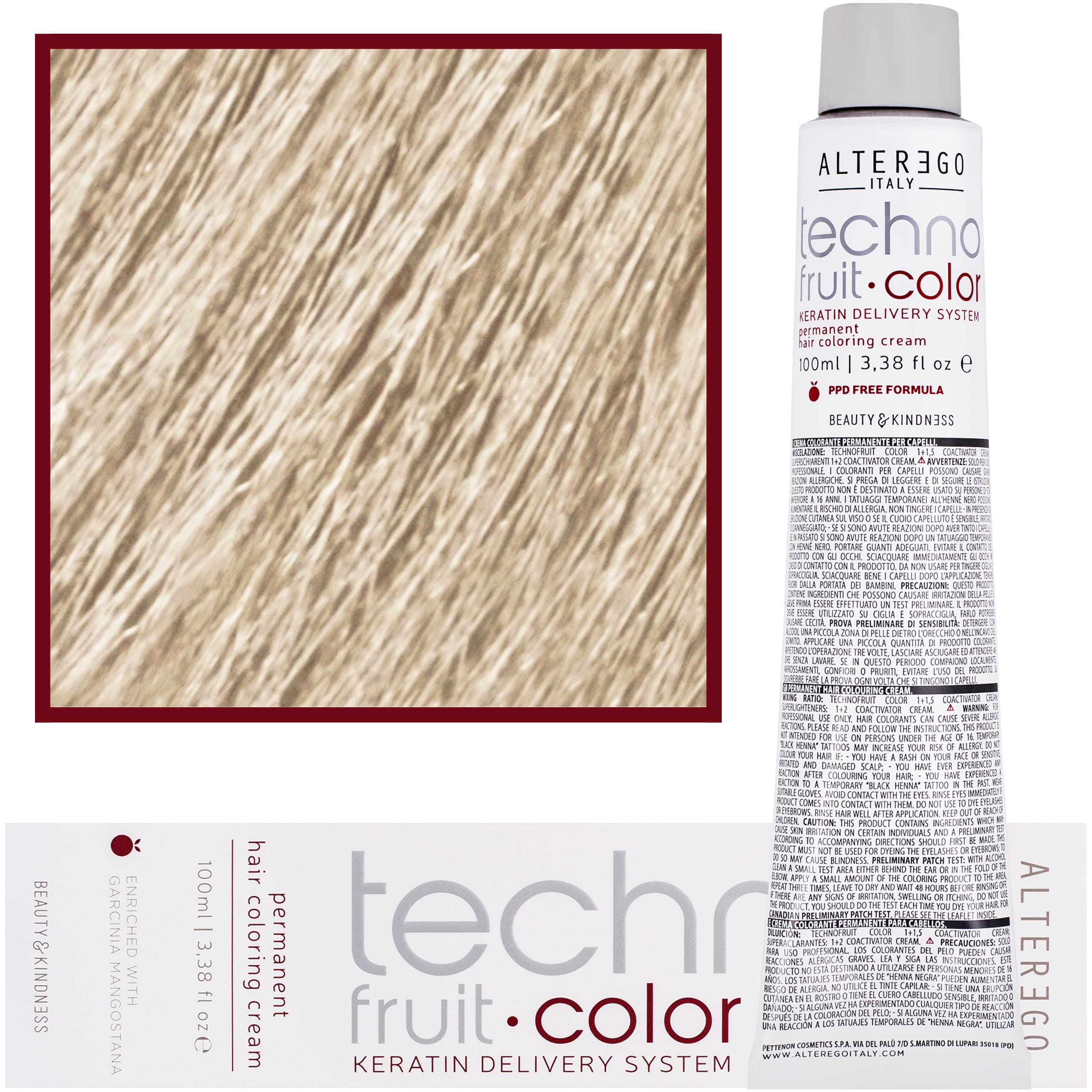 Technofruit Color - farba z keratyną do trwałej koloryzacji włosów, 11/0 | Super Jasny Blond Naturalny