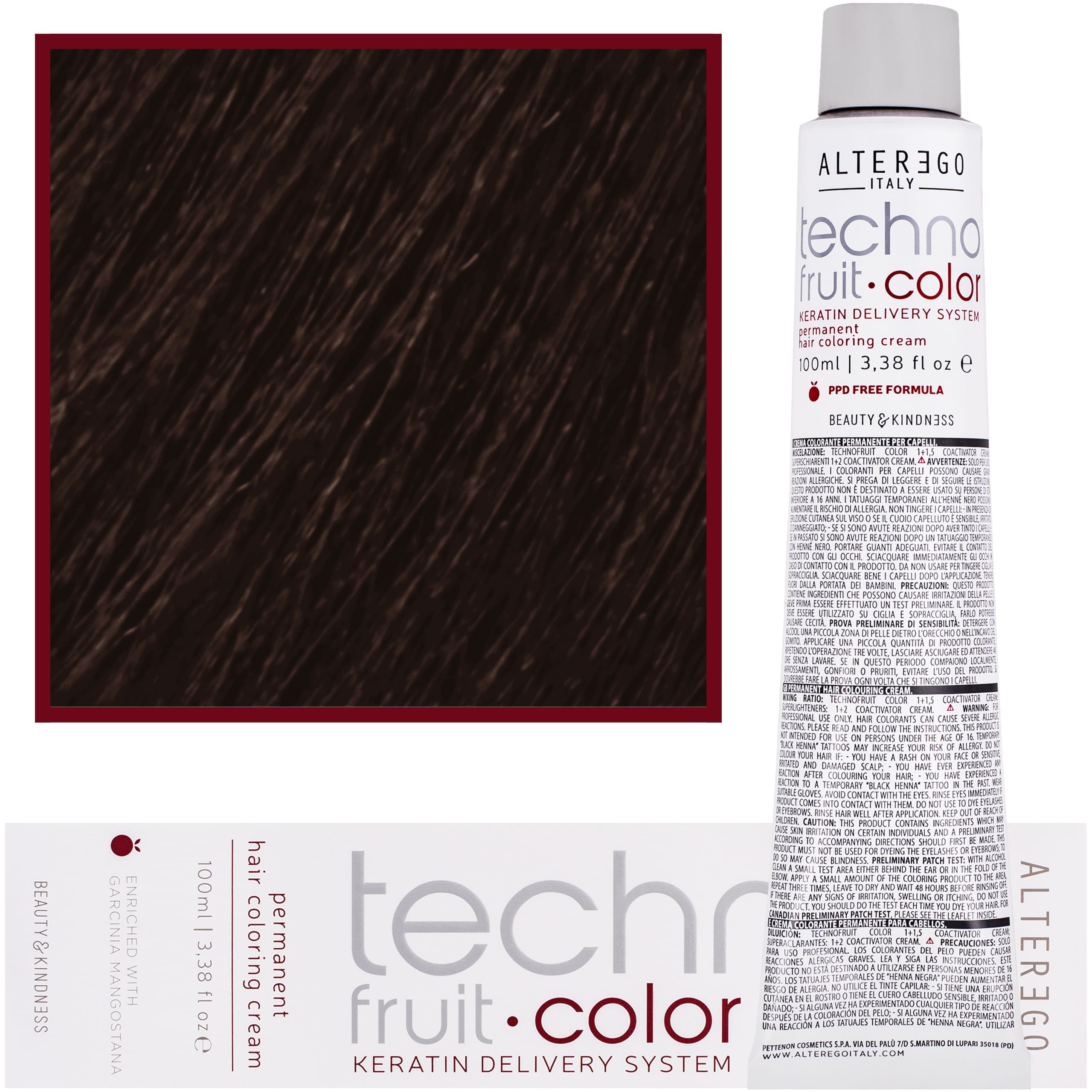 Technofruit Color - farba z keratyną do trwałej koloryzacji włosów, 7/00 | Głęboki Blond