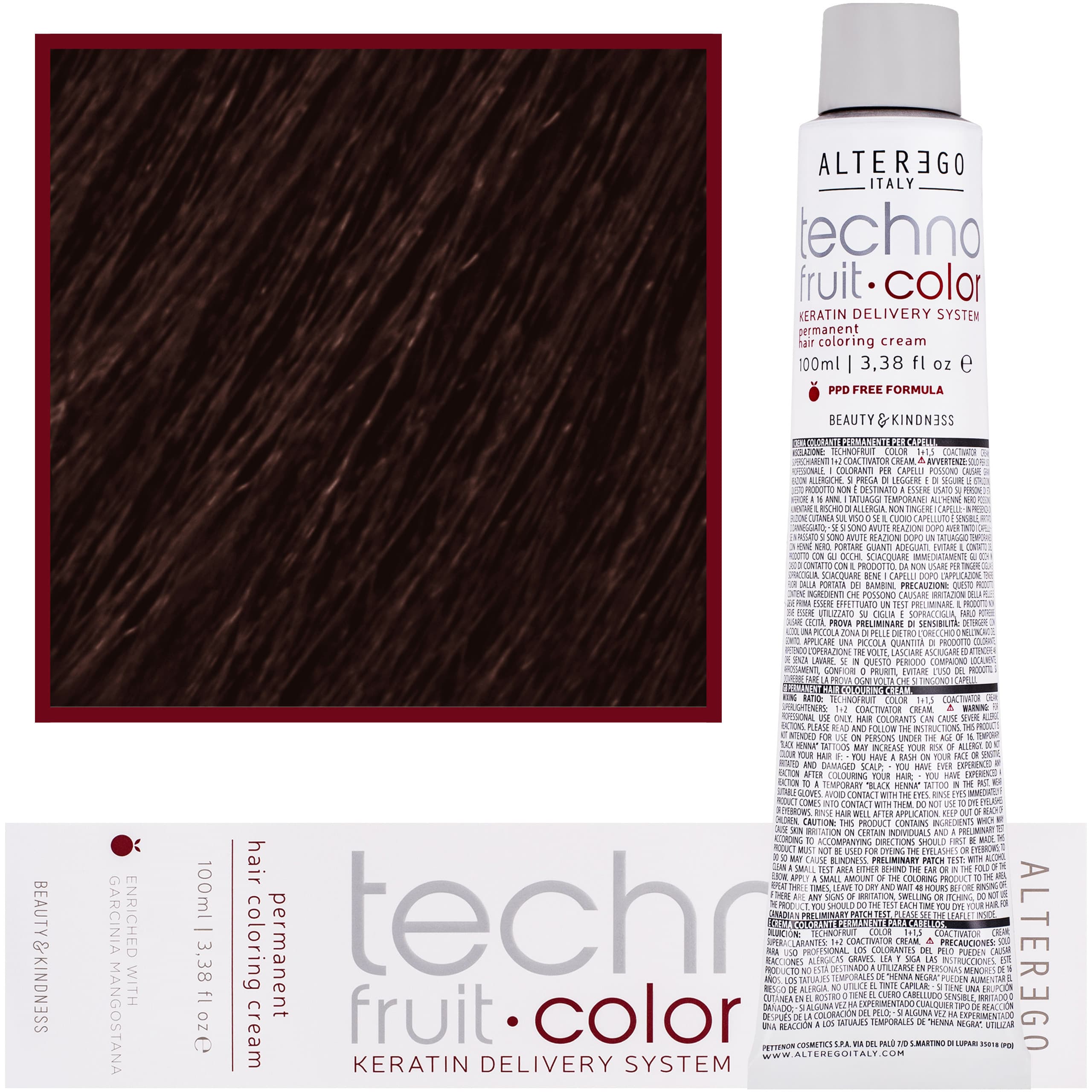 Technofruit Color - farba z keratyną do trwałej koloryzacji włosów, 7/32 | Blond Złoty Irys