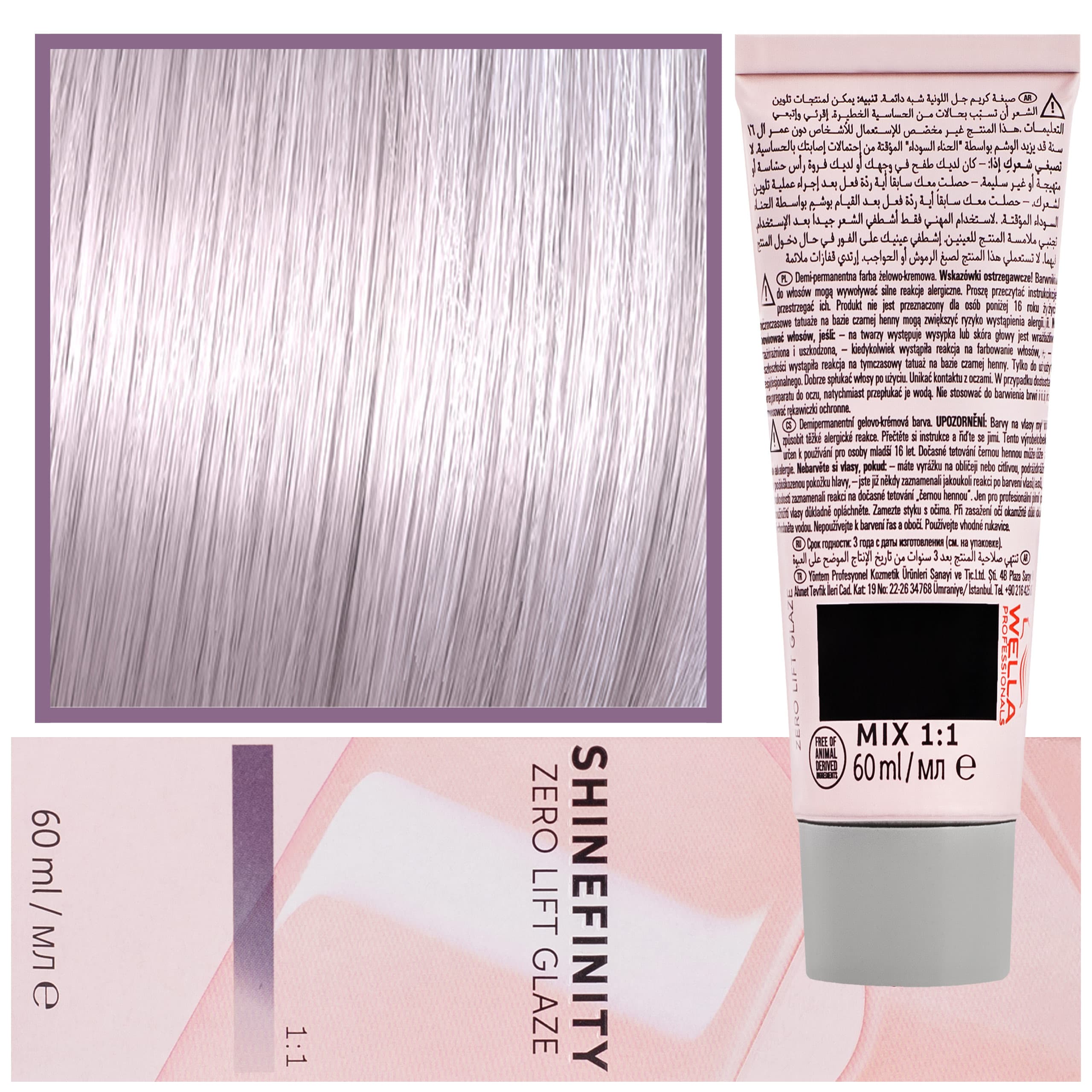 Shinefinity Zero Lift Glaze - profesjonalna farba do włosów, 09/61 | Bardzo Jasny Fioletowy Popielaty Blond