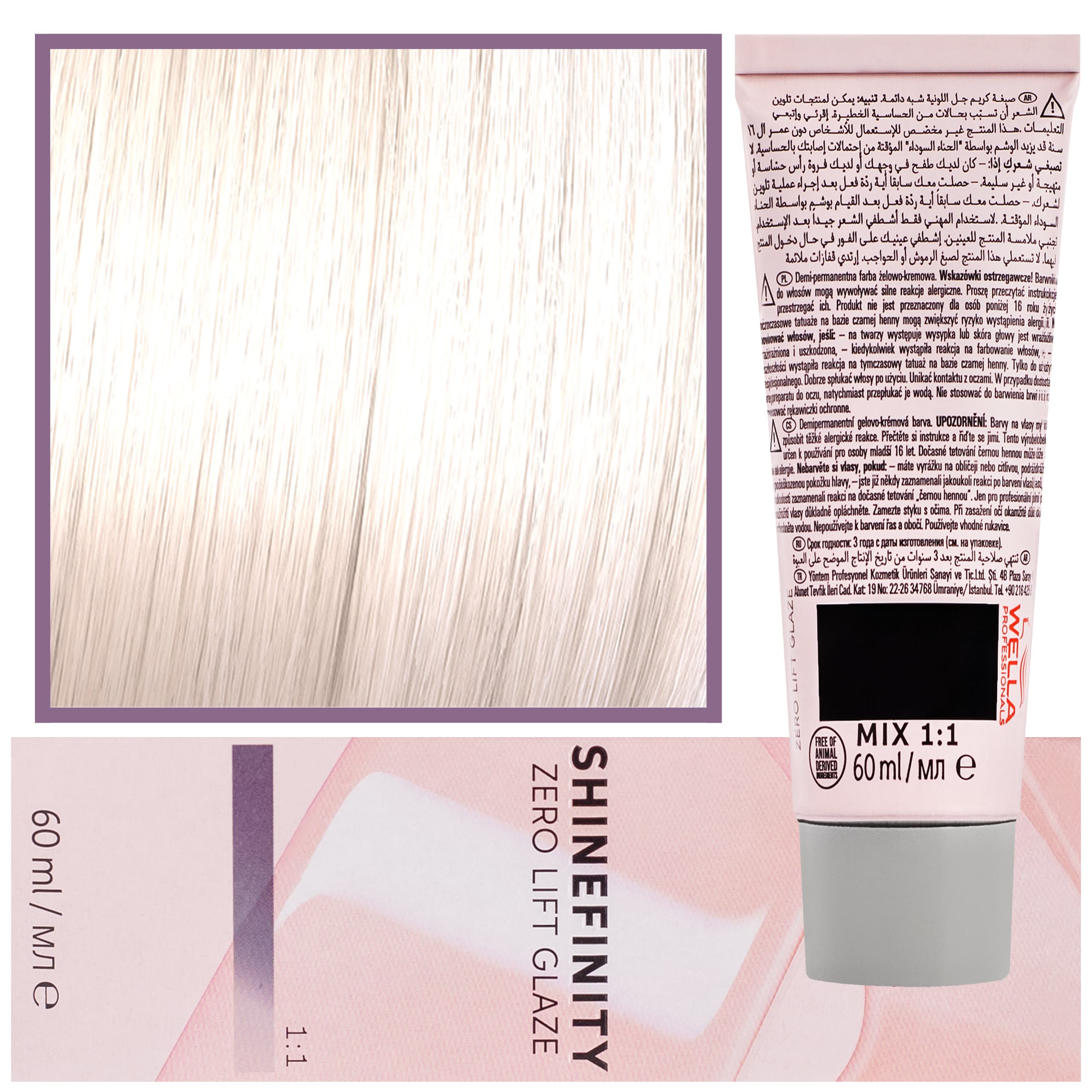 Shinefinity Zero Lift Glaze - profesjonalna farba do włosów, 09/13 | Bardzo Jasny Popielaty Złocisty Blond