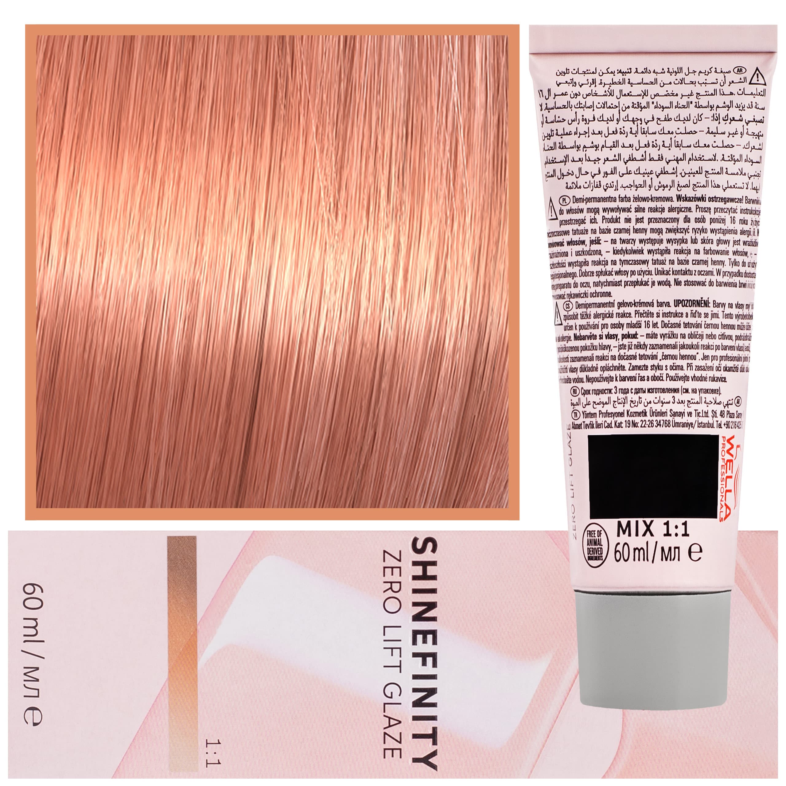 Shinefinity Zero Lift Glaze - profesjonalna farba do włosów, 08/34 | Jasny Złoty Czerwony Blond