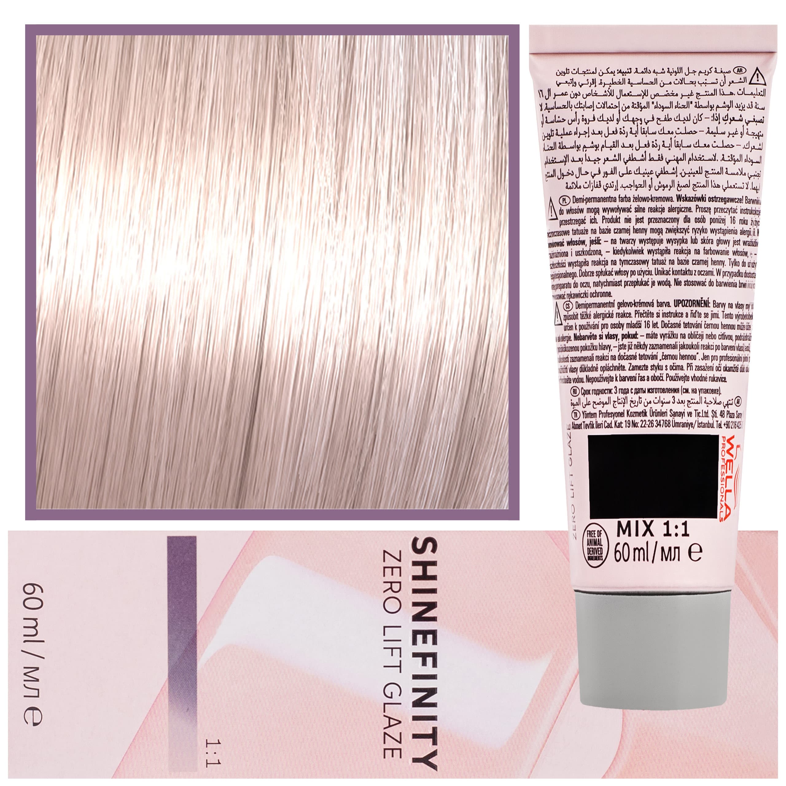 Shinefinity Zero Lift Glaze - profesjonalna farba do włosów, 07/13 | Średni Złoty Popielaty Blond