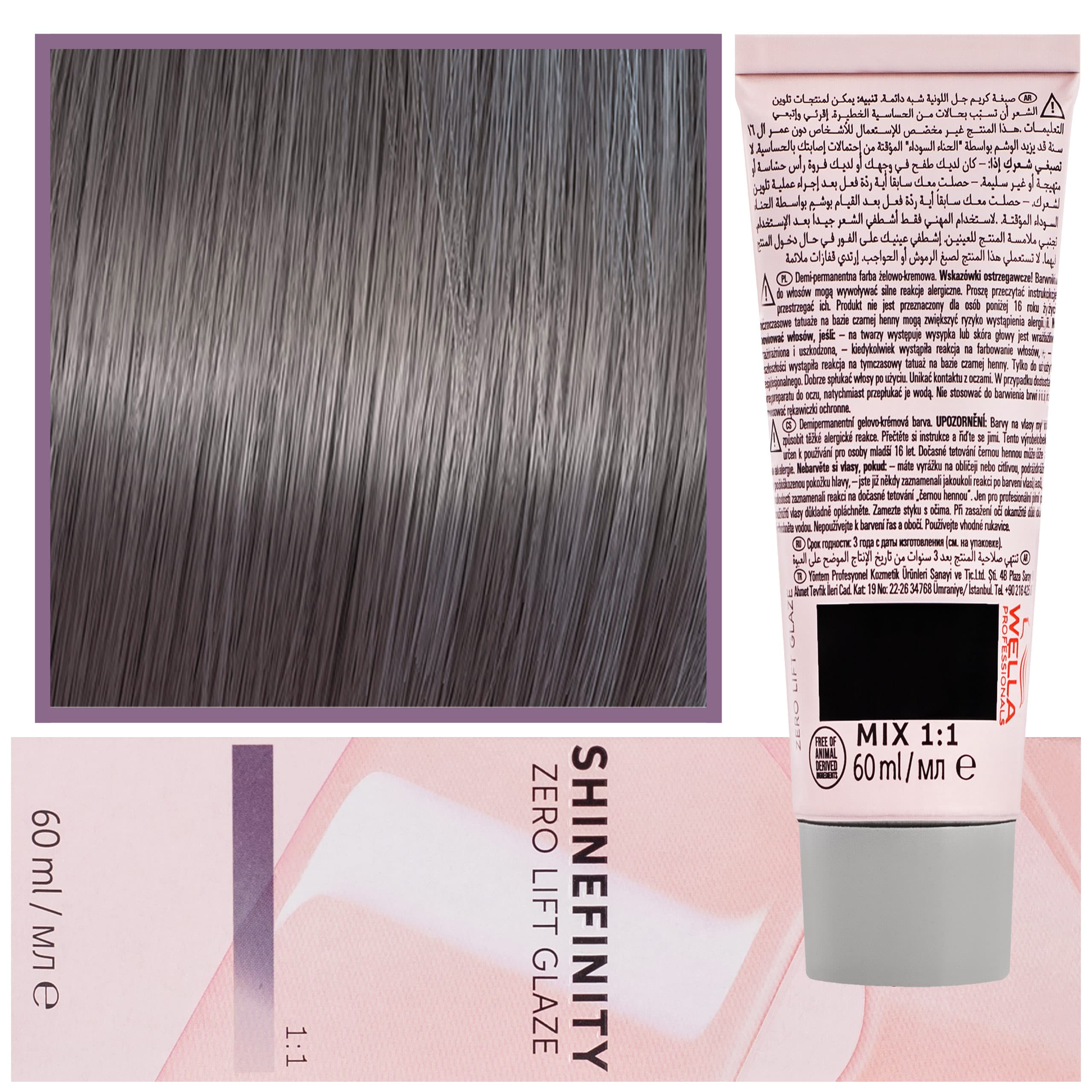 Shinefinity Zero Lift Glaze - profesjonalna farba do włosów, 04/12 | Średni Popielaty Matowy Brąz