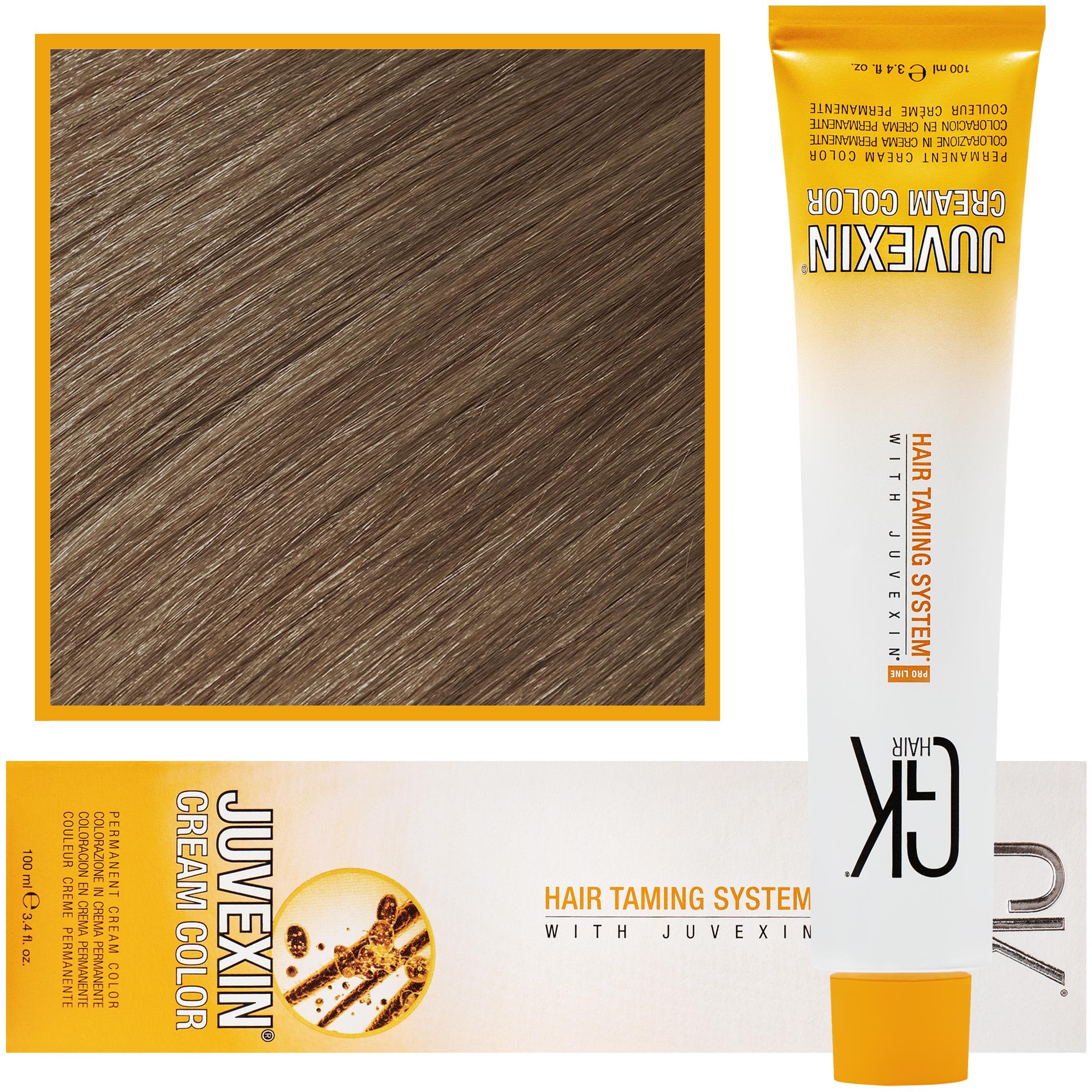 Juvexin - farba do koloryzacji włosów z keratyną, 8,0 | Intensywny Jasny Blond